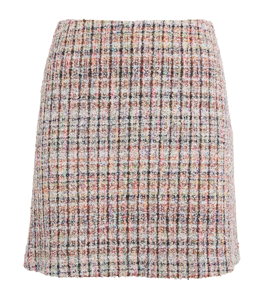 Tweed Embellished Mini Skirt SM9IB WHITE,PINK Image 1