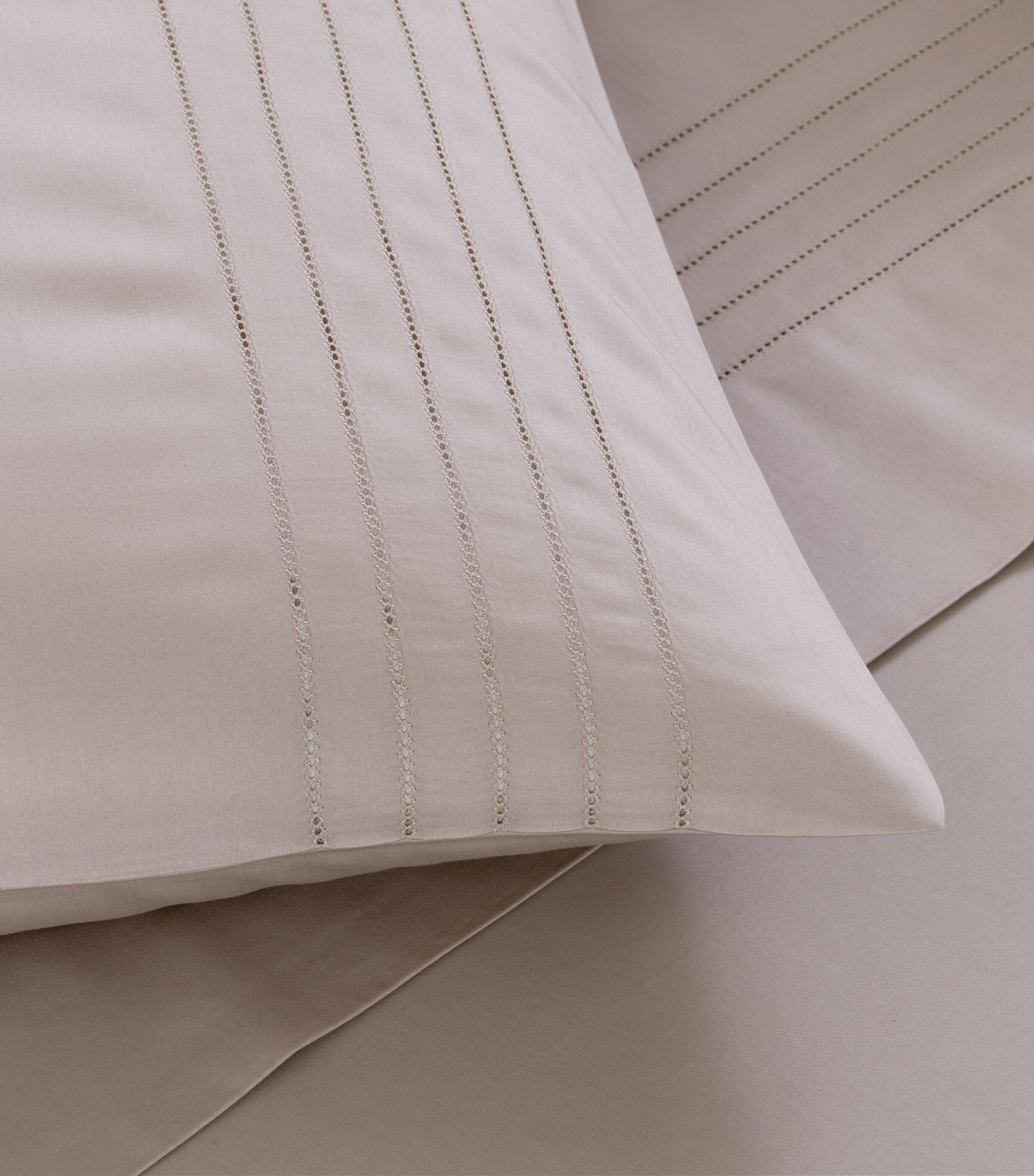 Frette Cotton Lush Ajour King Flat Sheet Set (270cm x 320cm) Greige Image 3