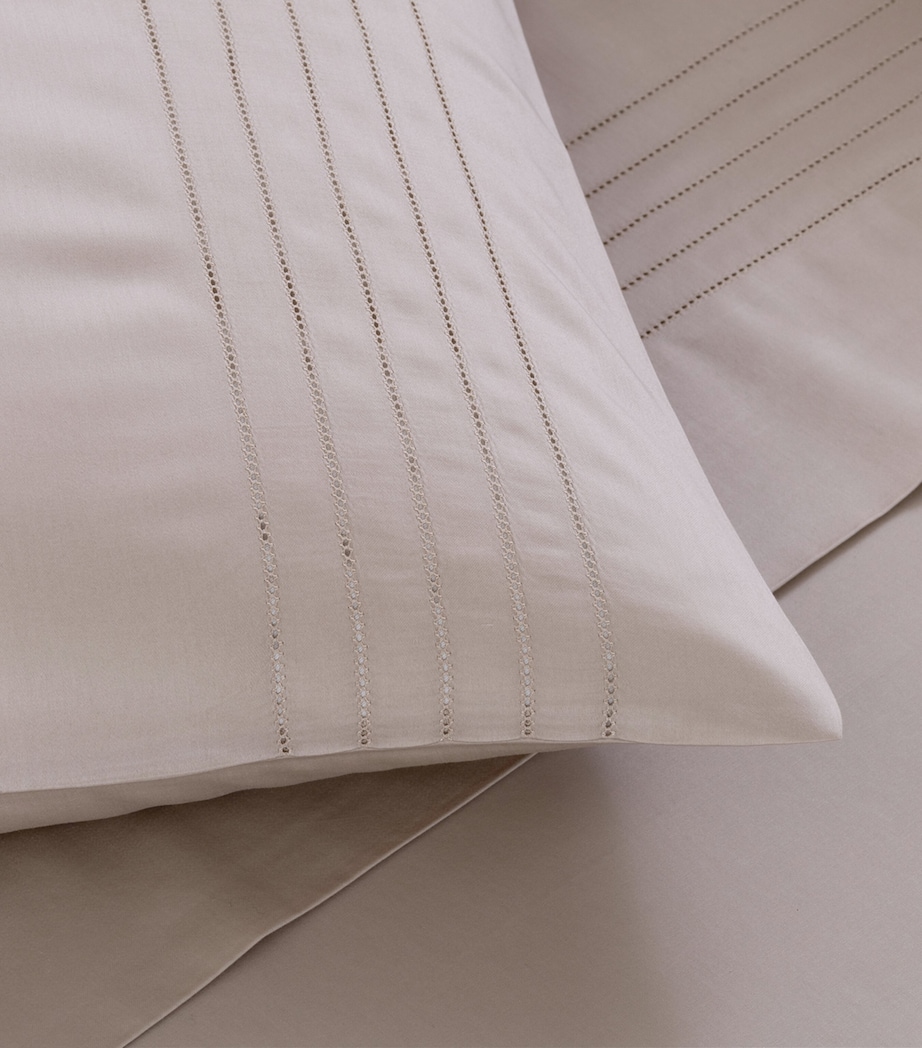 Frette Cotton Lush Ajour King Flat Sheet Set (270cm x 320cm) Greige Image 3