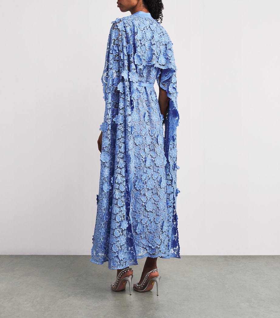Floral Cape Loretta Midi Dress PERIWINKLE Image 3