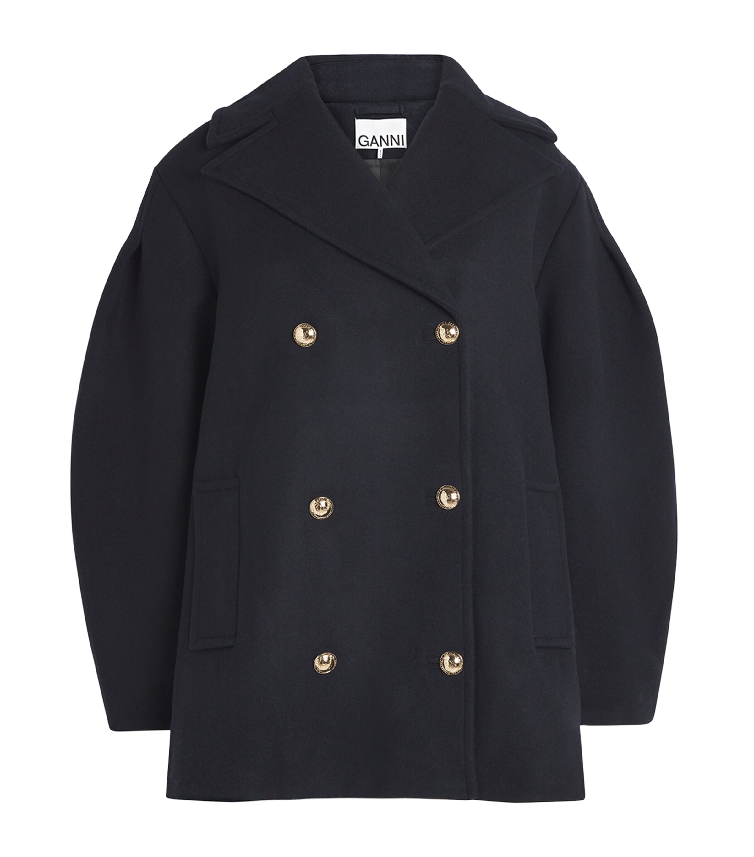Recycled Wool-Blend Midi Pea Coat 683 SKY CAPTAIN Image 1