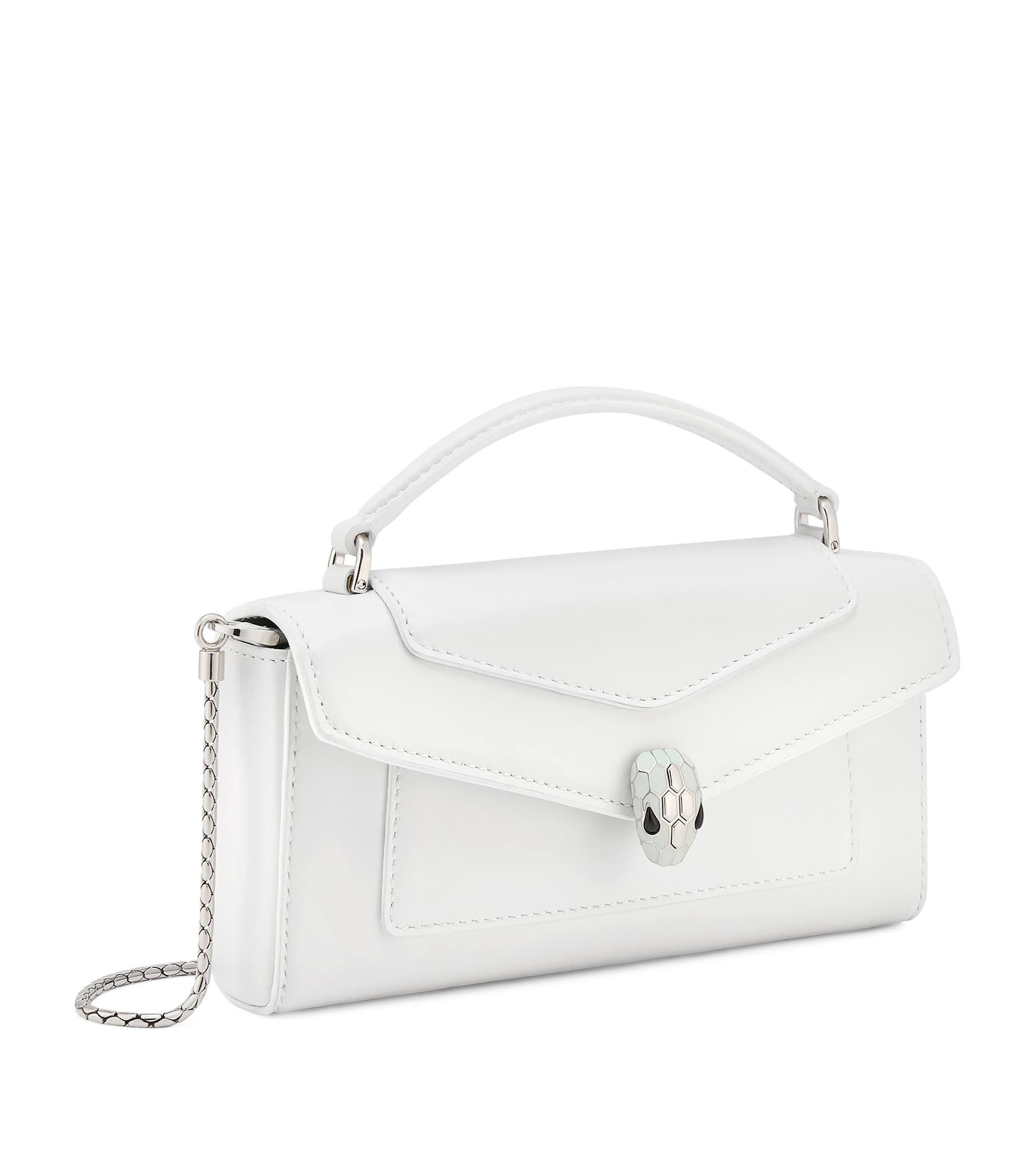 Bvlgari White Serpenti Forever Cross-Body Phone Bag Harrods UK