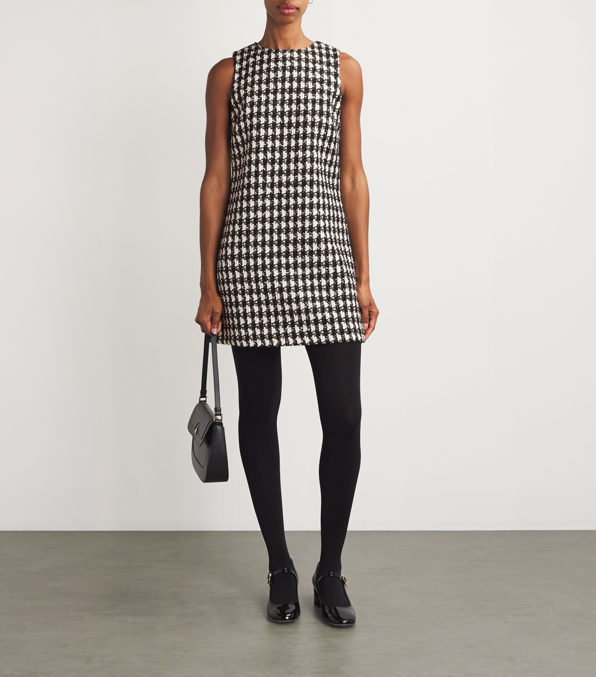 Alice+Olivia Womens Clyde Shift Mini Dress Black/white Image 2