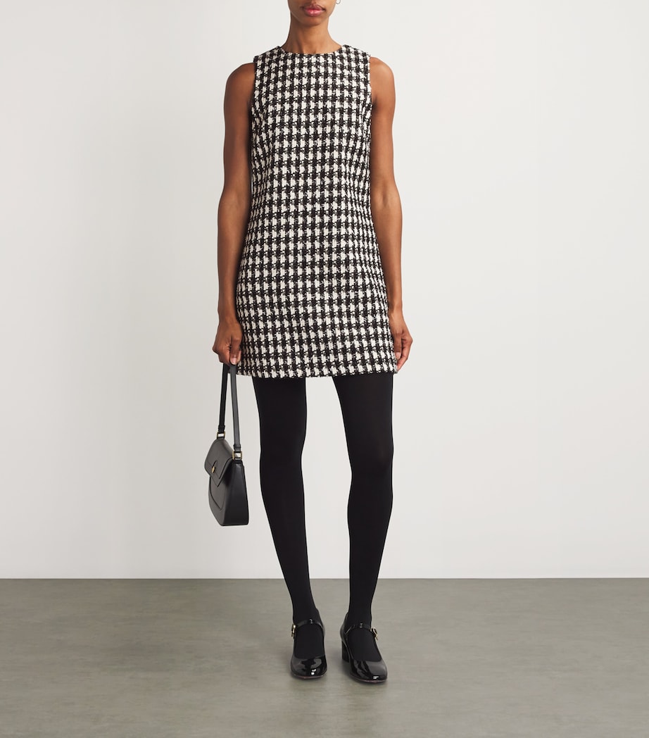Alice+Olivia Womens Clyde Shift Mini Dress Black/white Image 2