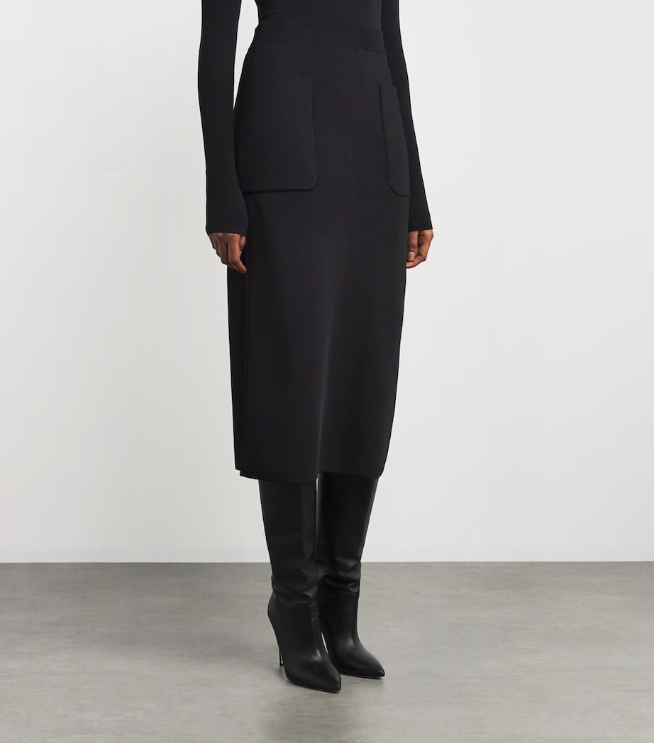 Milano-Knit Midi Skirt BLACK Image 3