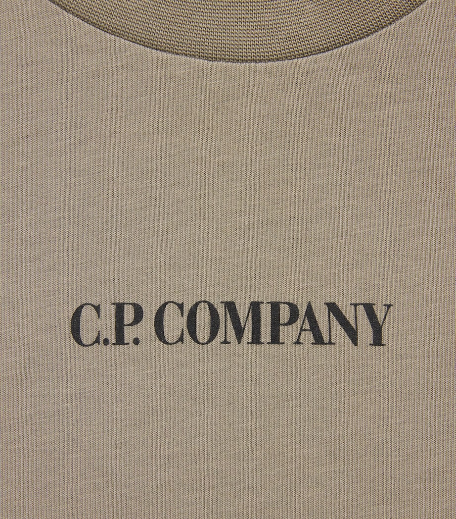 Cotton Logo T-Shirt (4-14 Years) 60503 - TAUPE GREY Image 3