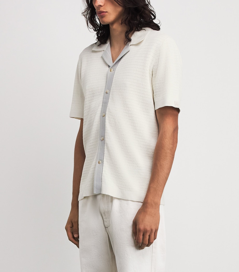 Rag & Bone Mens Waffle-Knit Harvey Shirt Chalk White Image 4