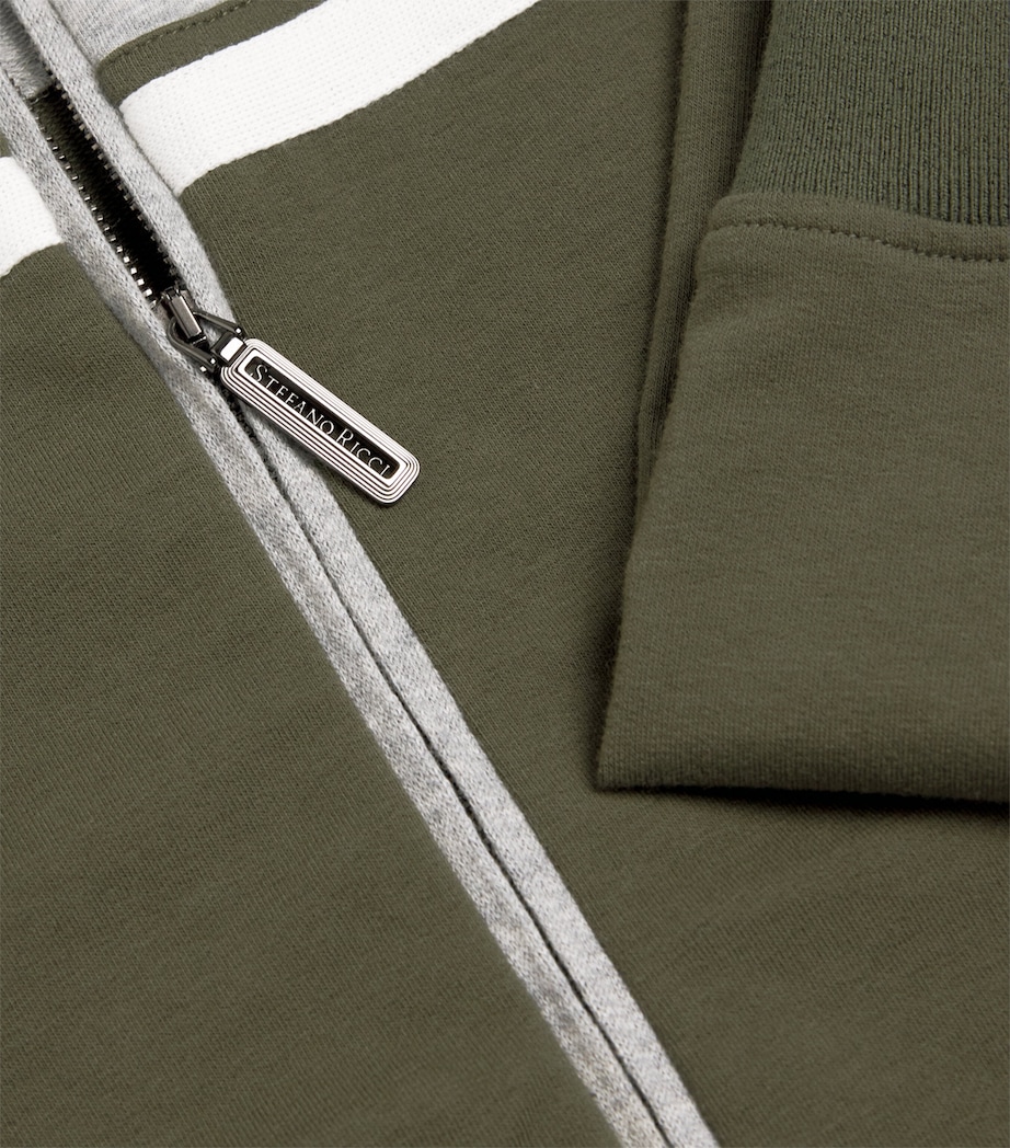 Stefano Ricci Kids Stretch-Cotton Zip-Up Sweater (4-16 Years) Image 3