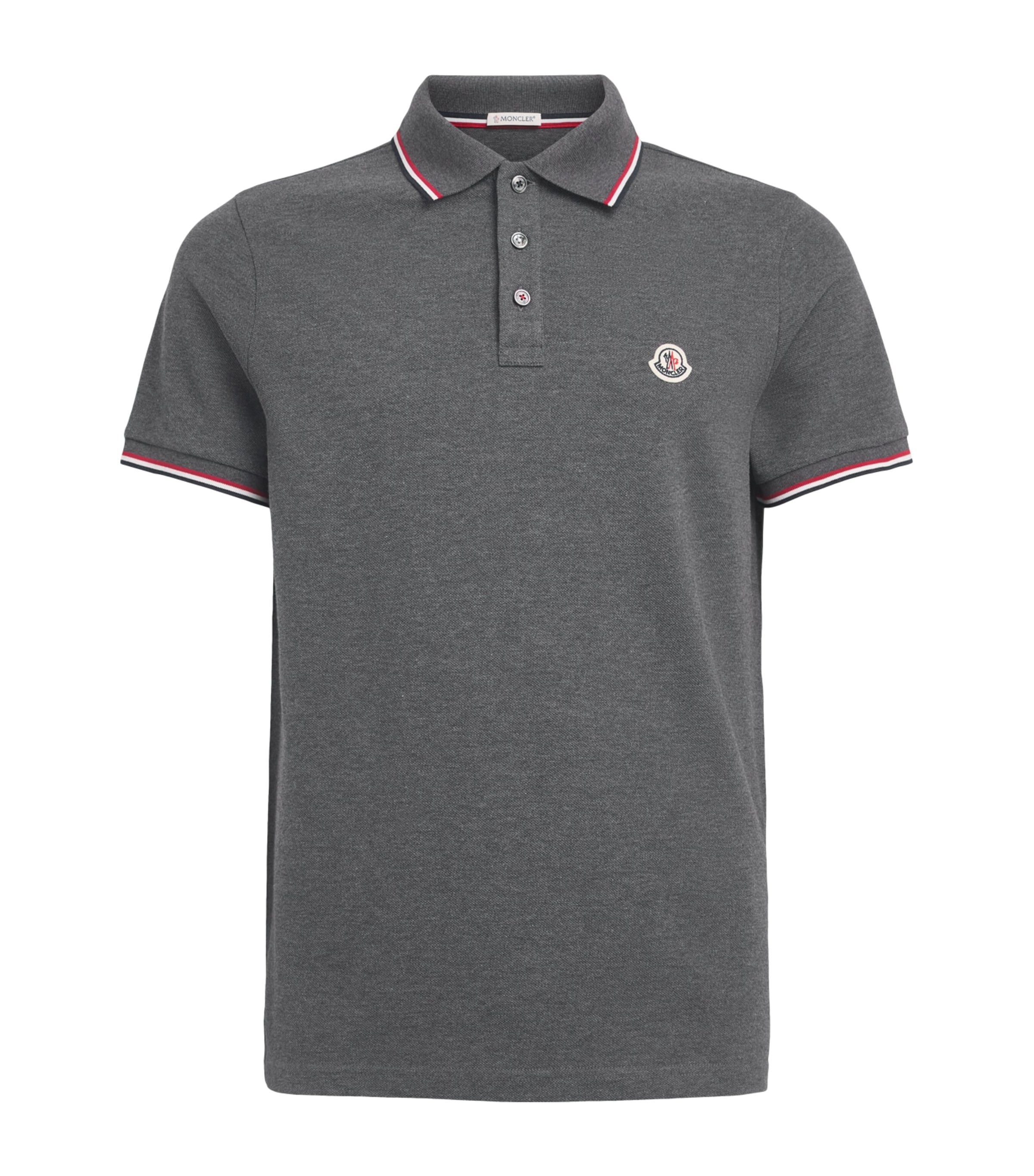 Moncler Mens Cotton Logo Polo Shirt Image 1