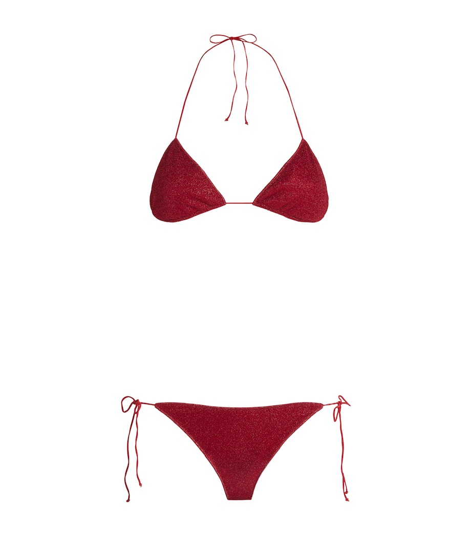 Oséree Womens Metallic Lumière Bikini Coral Image 1