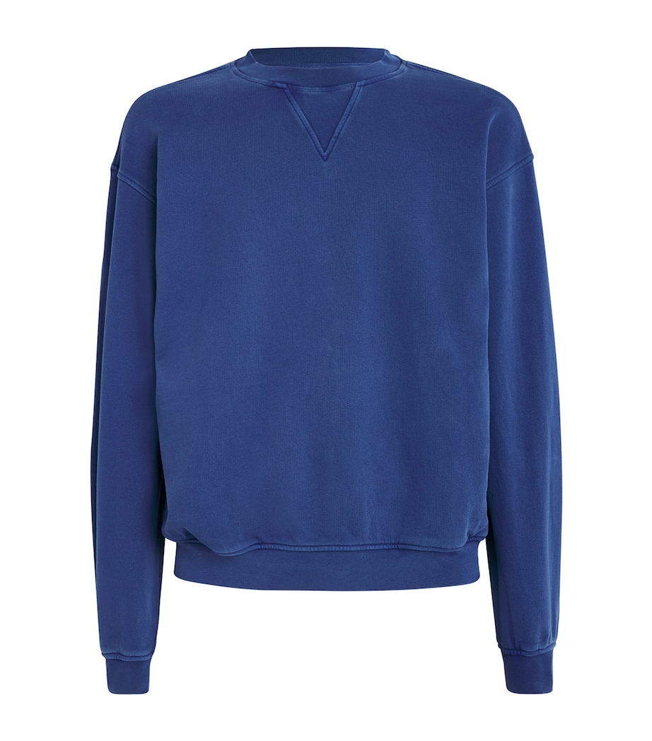 Cotton Embroidered Logo Sweatshirt REFLEX BLUE WASHED Image 1
