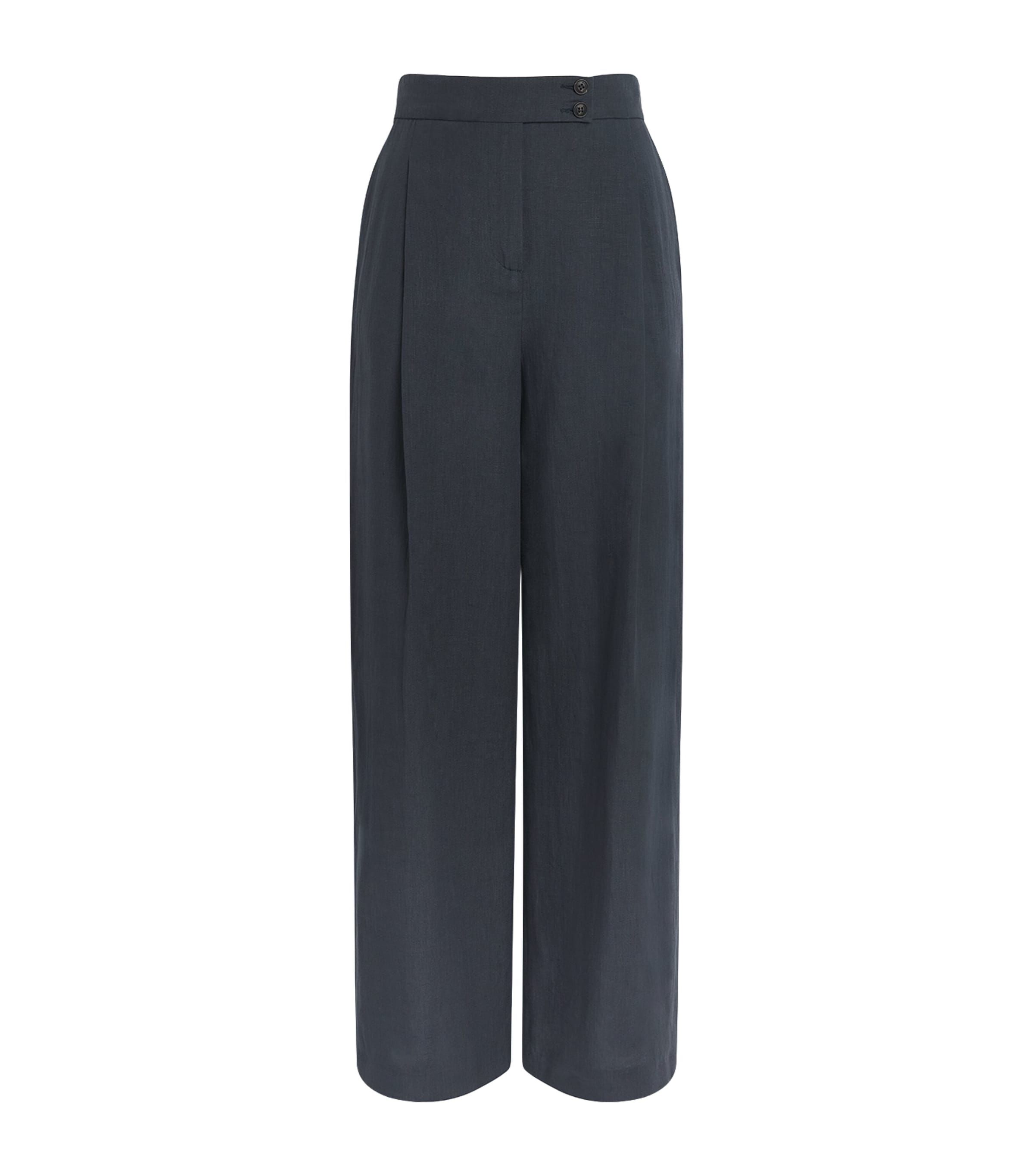 Eleventy Womens Linen Tailored Trousers Blu Nuovo Image 1