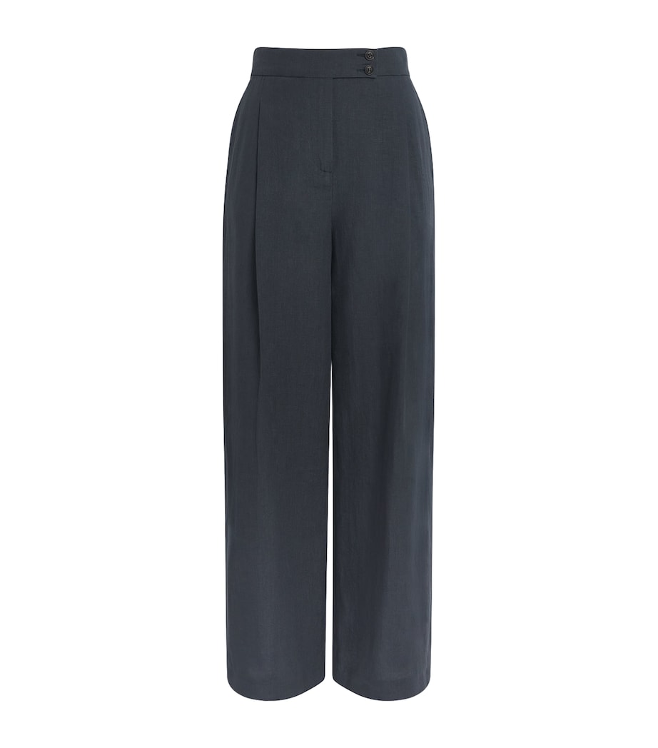 Eleventy Womens Linen Tailored Trousers Blu Nuovo Image 1