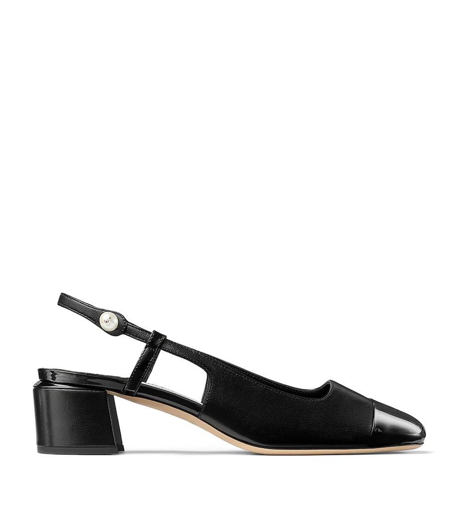 Elisa 45 Leather Slingback Pumps BLACK/BLACK Image 1