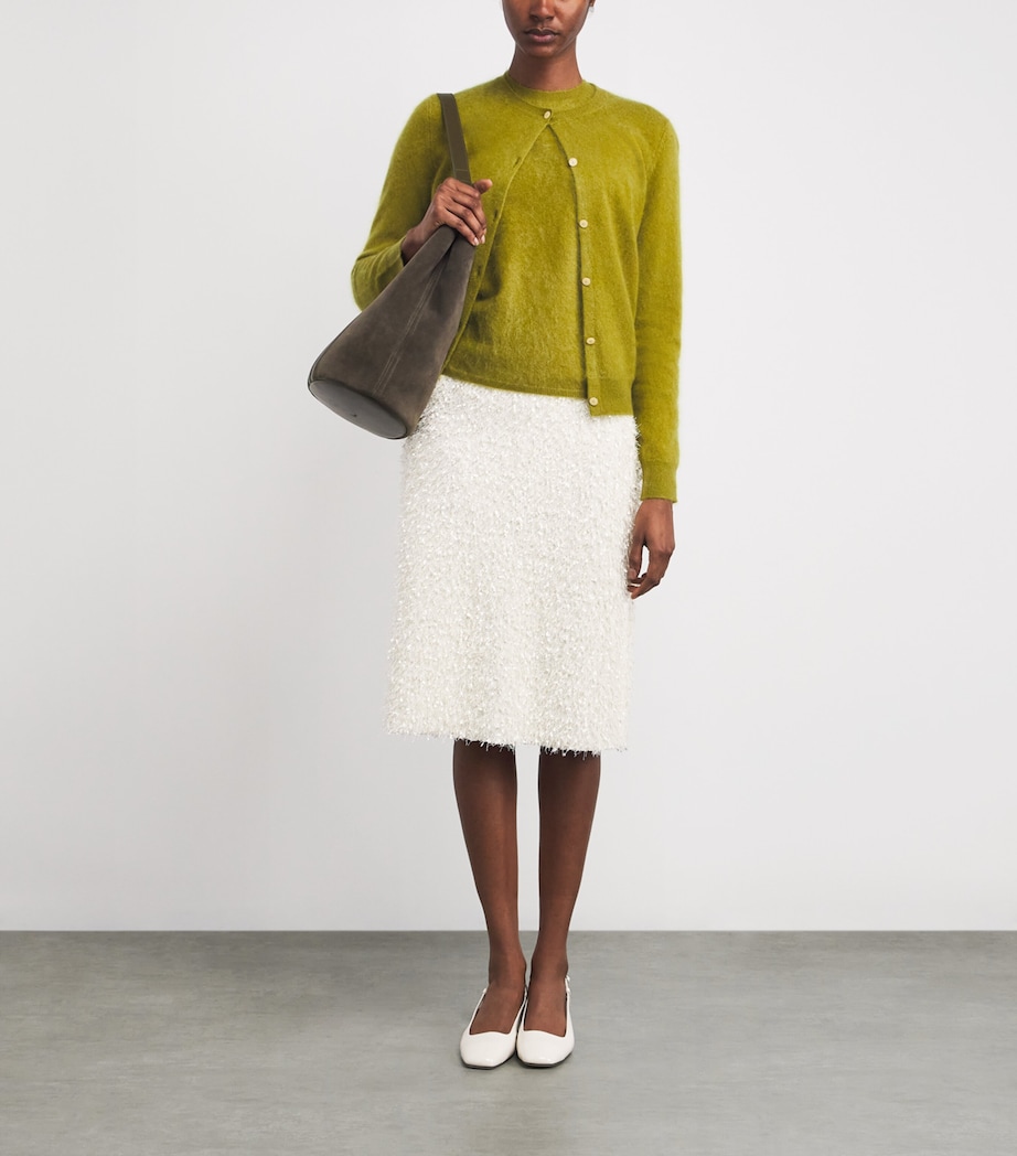 Brushed Cashmere Cardigan 2KF-DARK PEAR Image 2