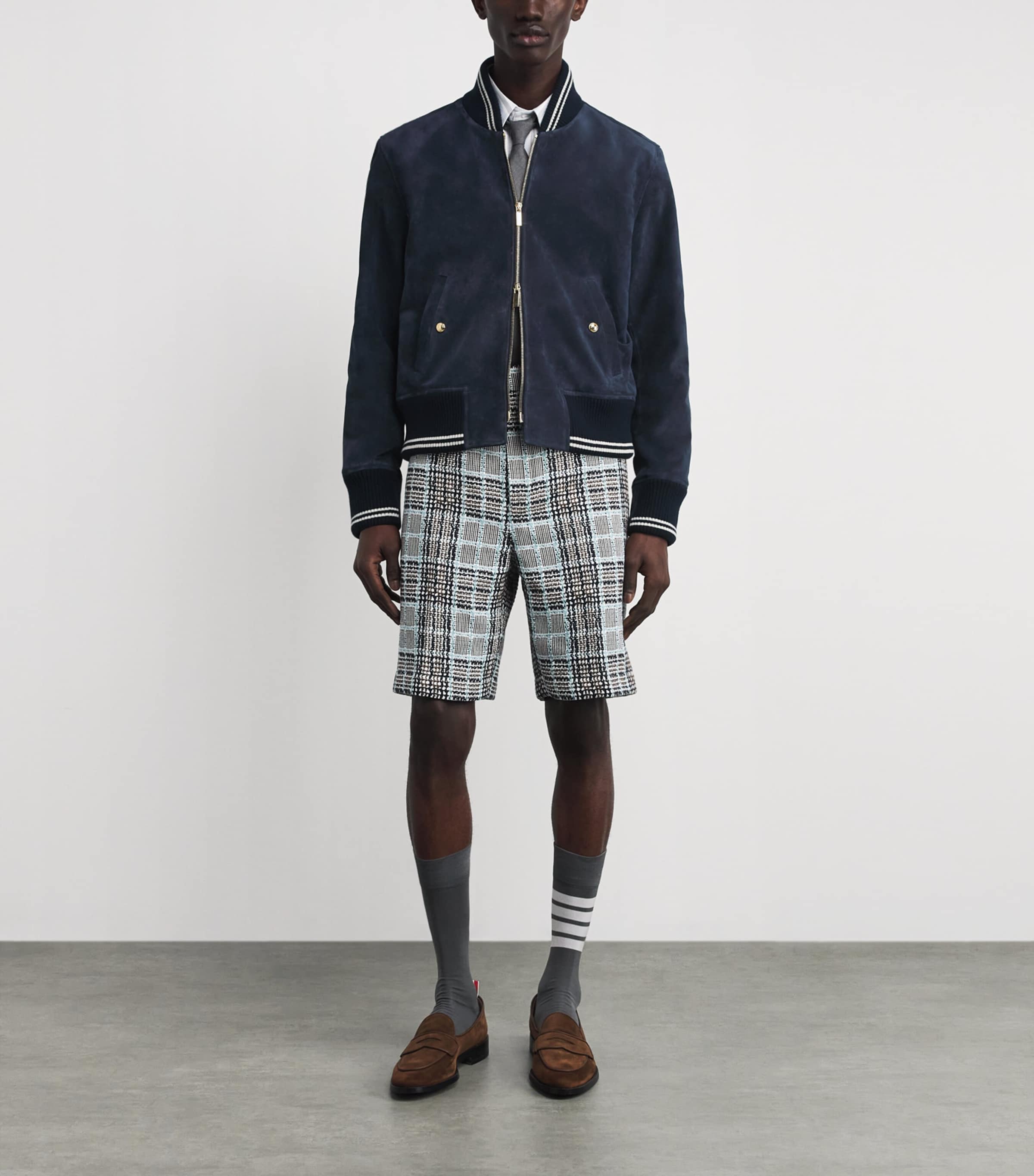 Suede Bomber Jacket DARK BLUE Image 2