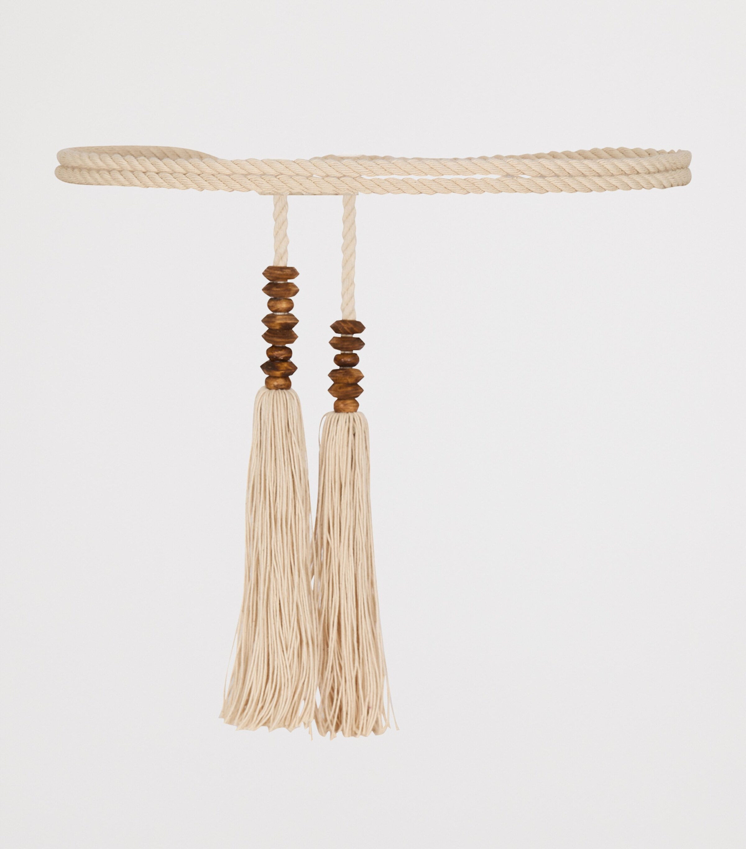 Balmain Cotton Rope Tie Belt Beige Foncé Image 3