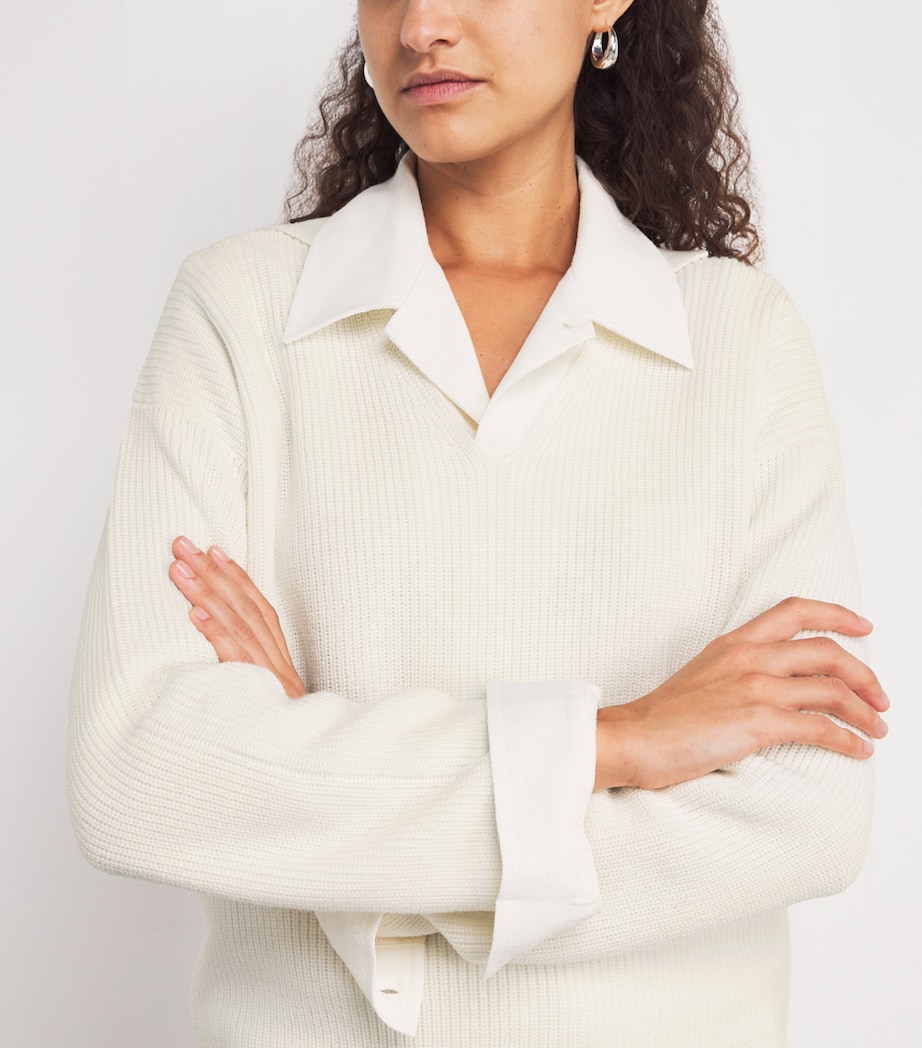 Virgin Wool Acceso Sweater 001 WHITE Image 6