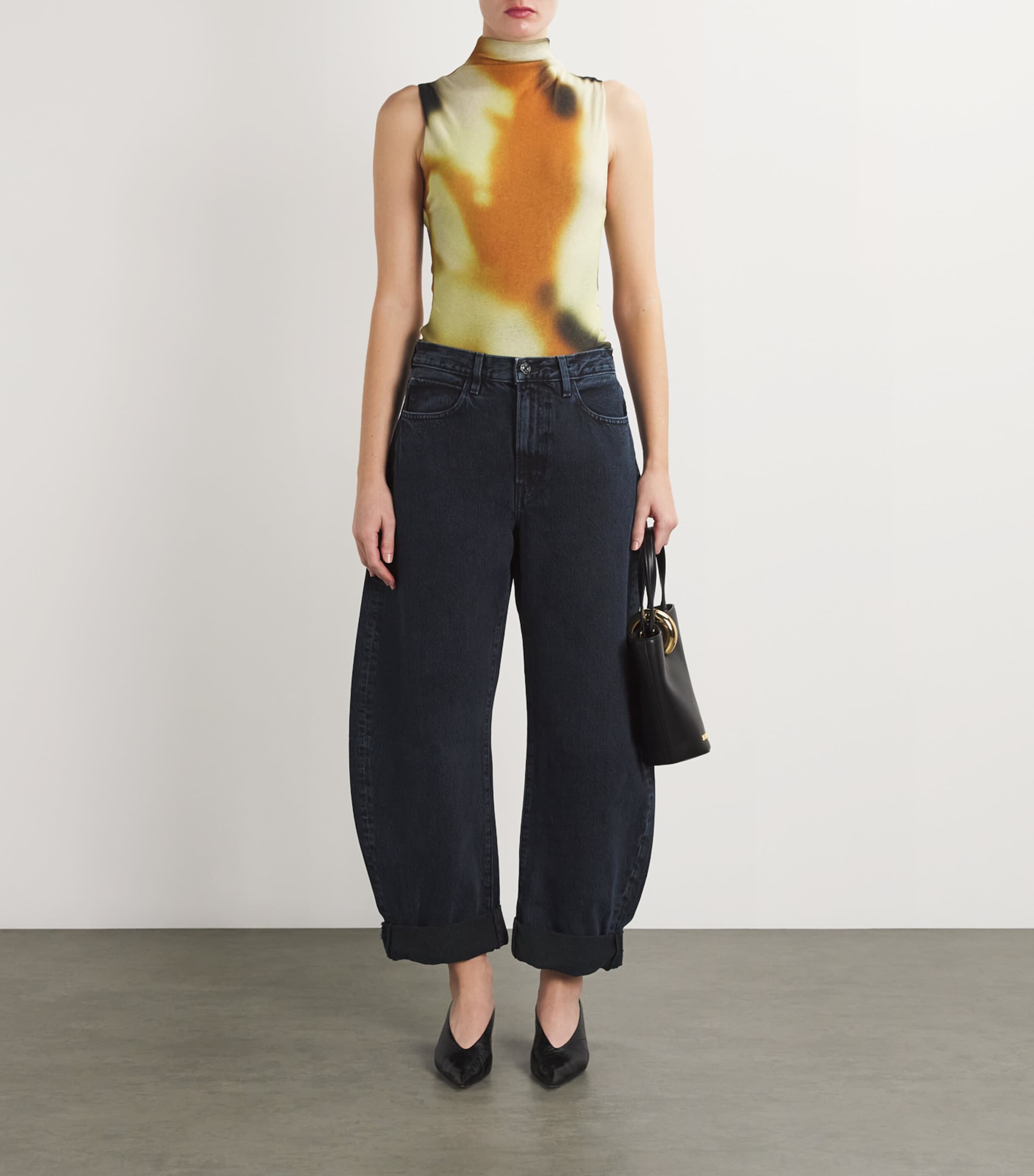FRAME Womens The Bubble Jeans Dorado Image 2