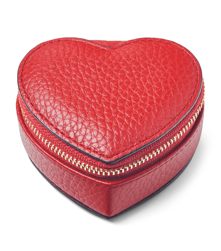 Leather Heart Watch and Ring Box CARDINALRED Image 1