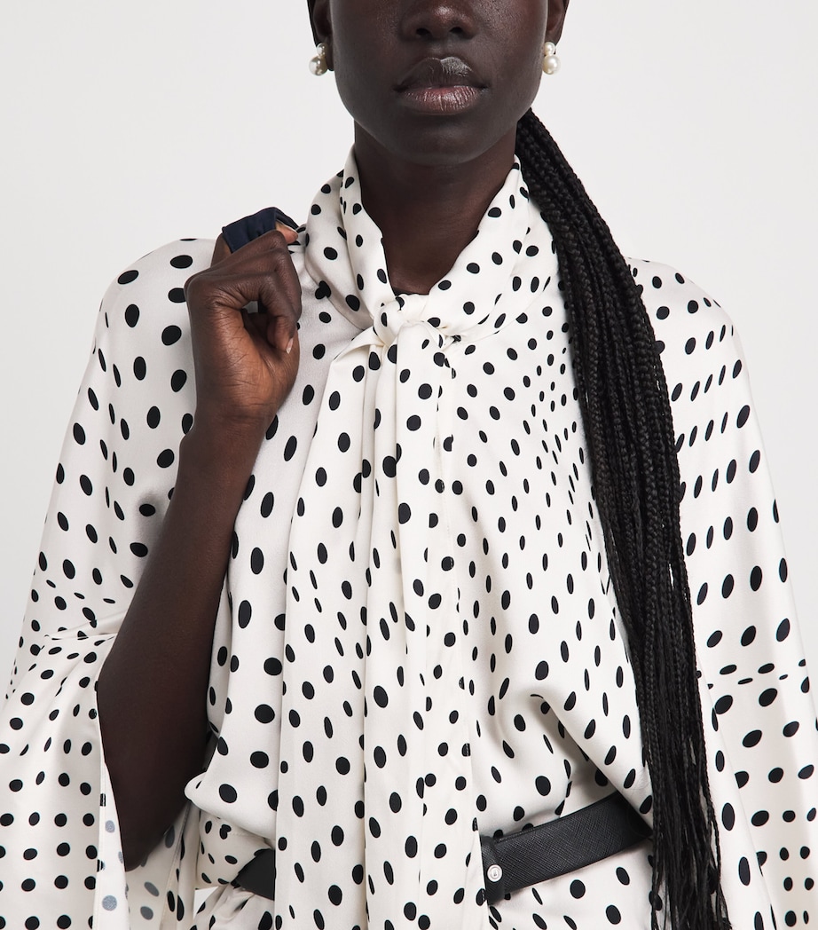 Stella McCartney Womens Satin Polka-Dot Blouse White/black Image 3