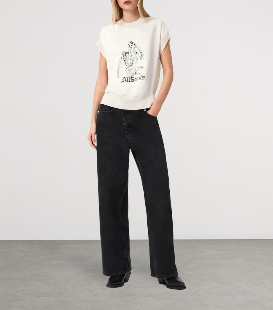AllSaints Womens Printed Terra T-Shirt Chalk White Image 2