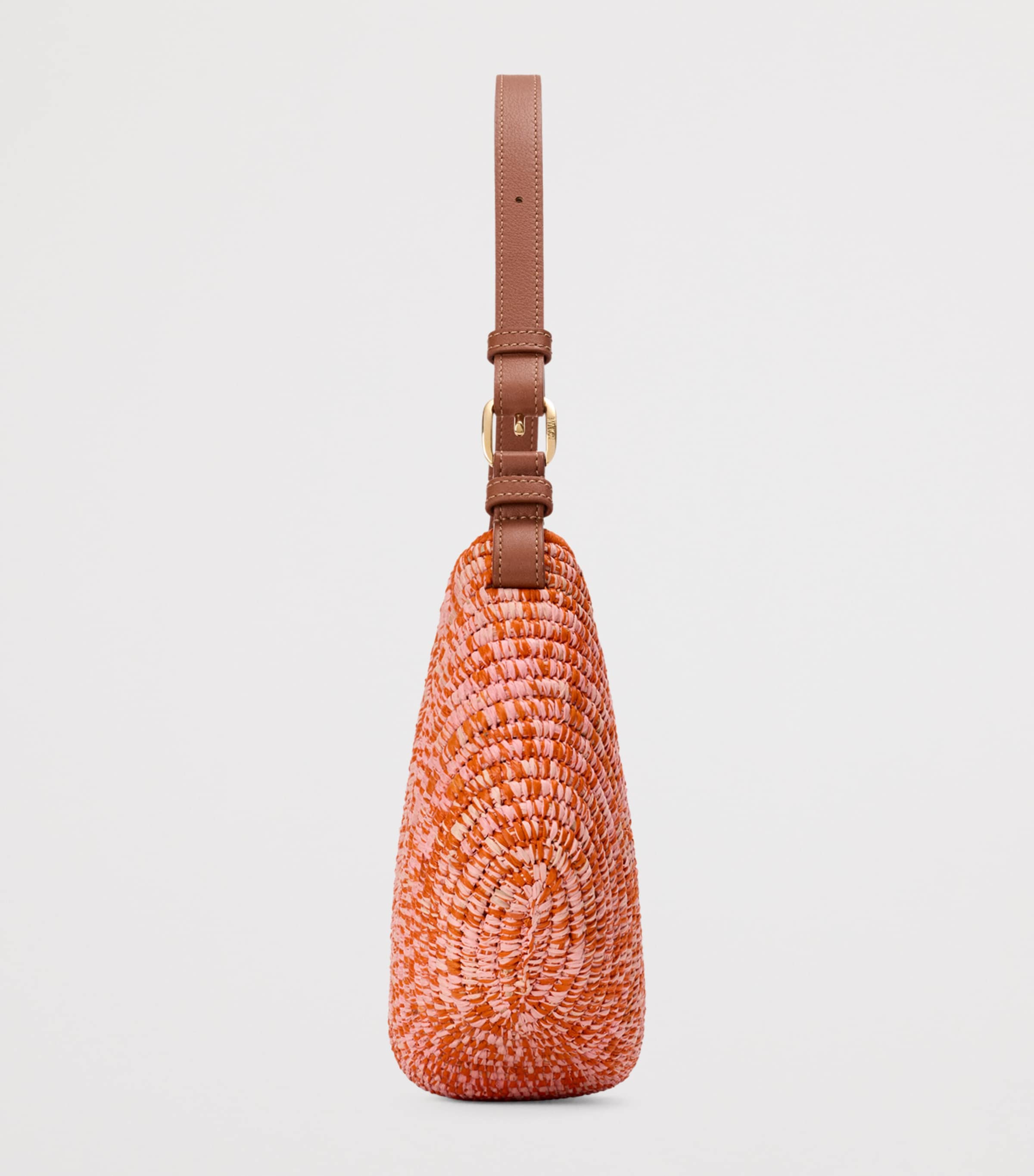 LOEWE x Paula's Ibiza Medium Raffia Swing Shoulder Bag Bright Orange/pink Image 4