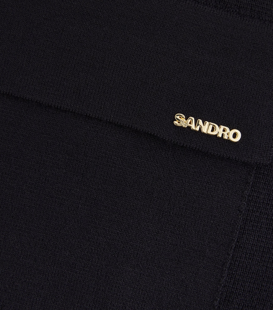 Wool V-Neck Sweater NAVY BLUE Image 5