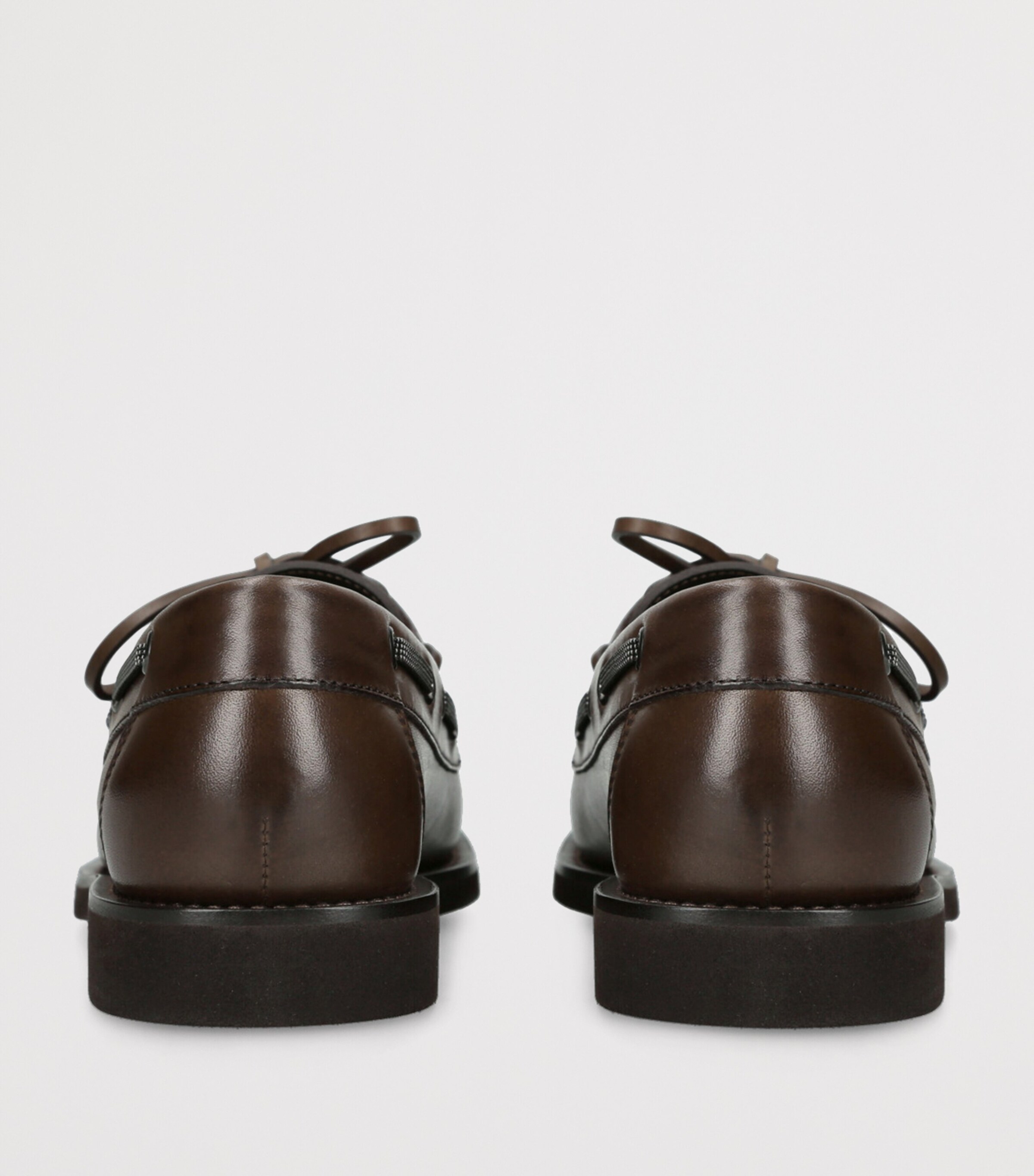 Brunello Cucinelli Leather Boat Shoes Brown Image 2