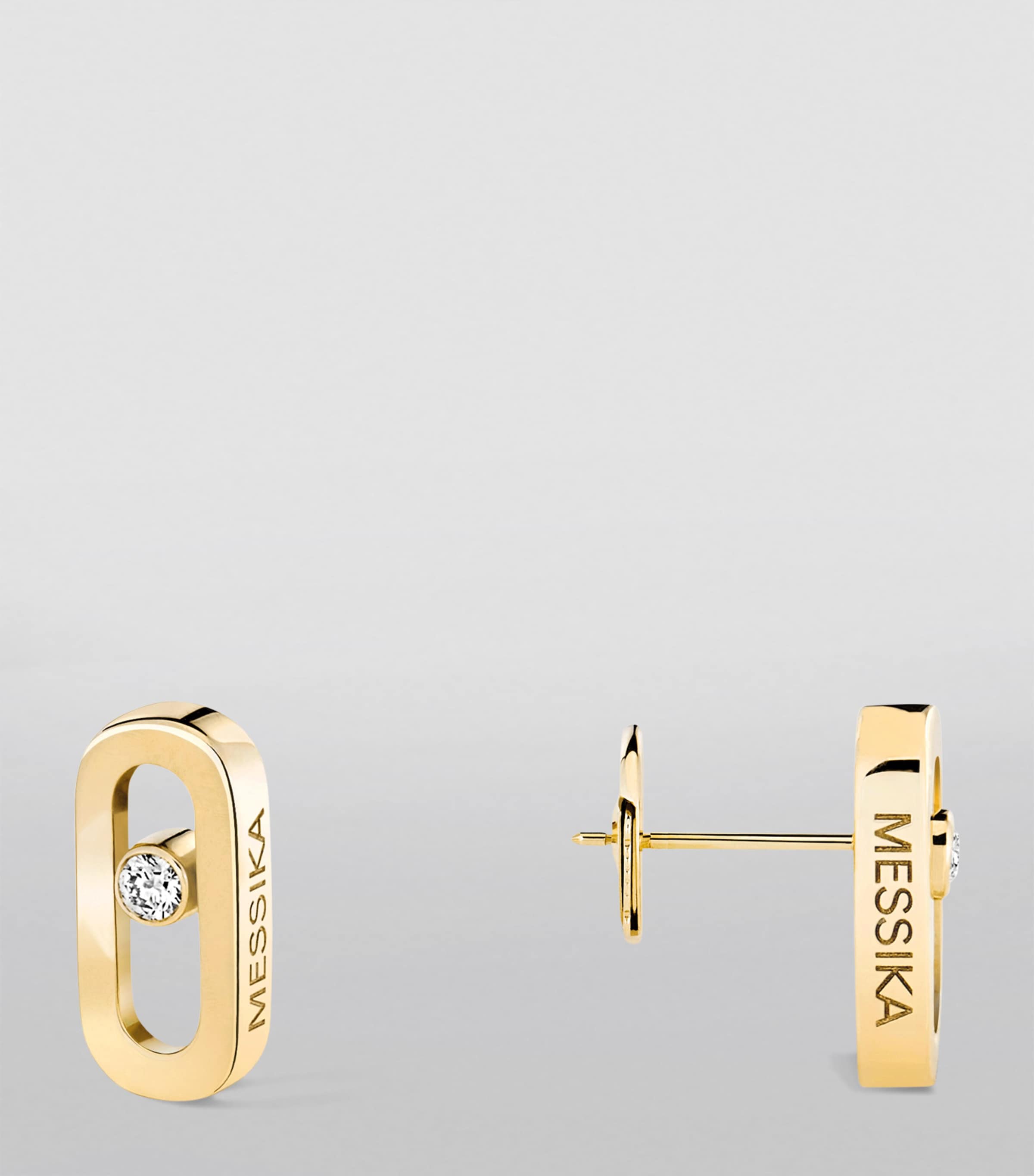 Yellow Gold and Diamond Move Uno Earrings YELLOW GOLD Image 2