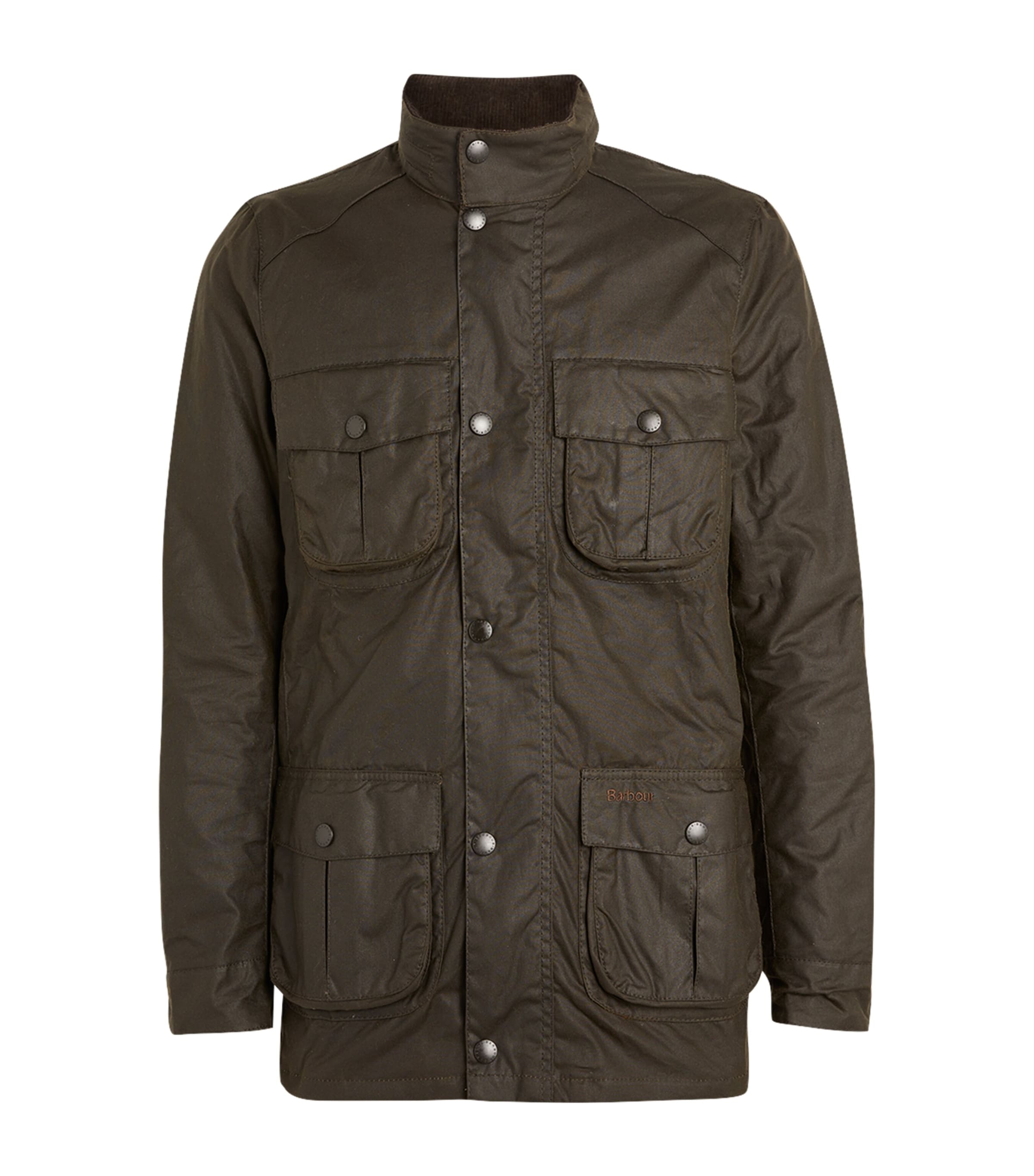 Barbour Hooded Wax Jacket In Brown