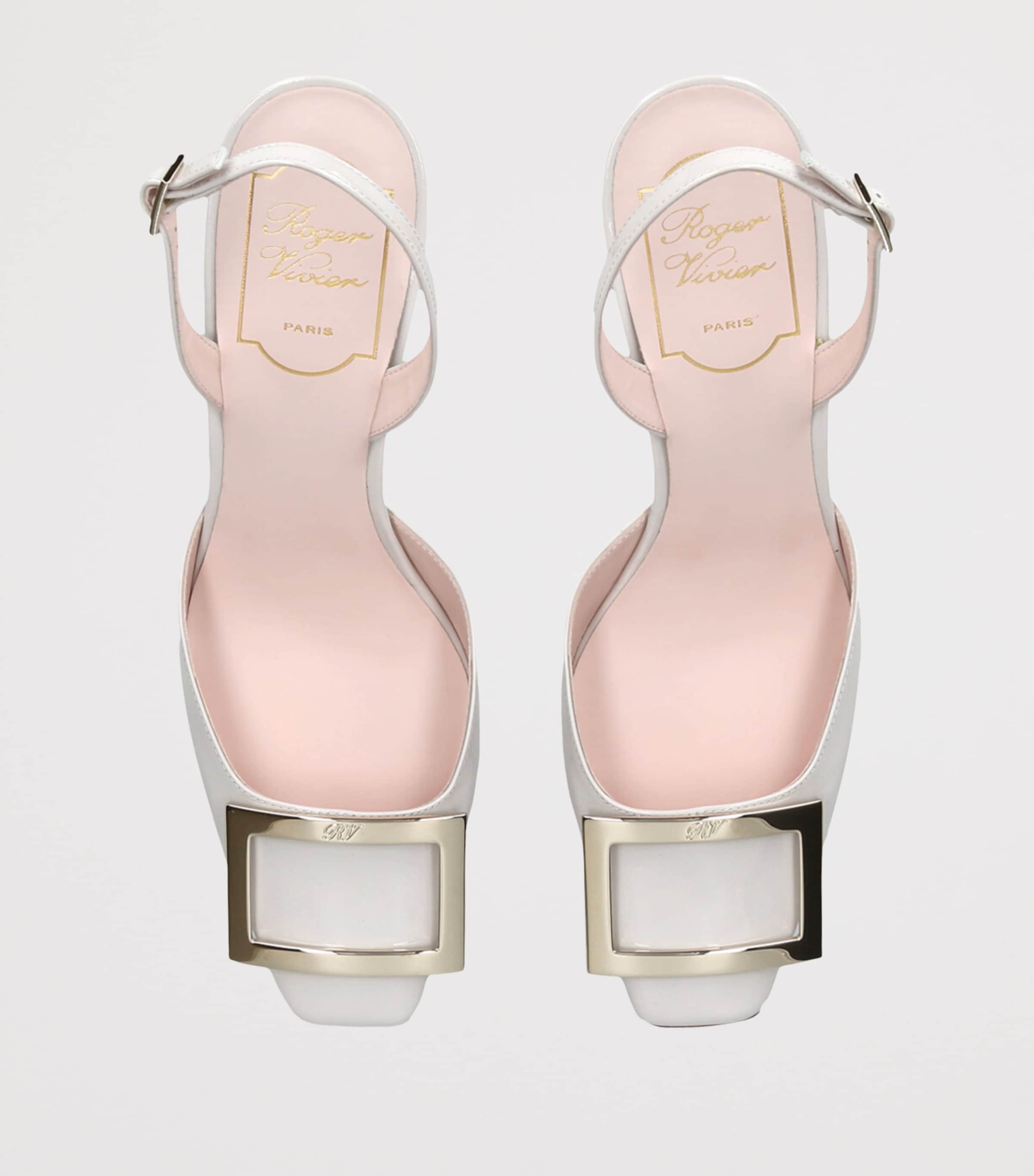 Patent Leather Trompette Slingback Pumps 70 WINTER WHT Image 4