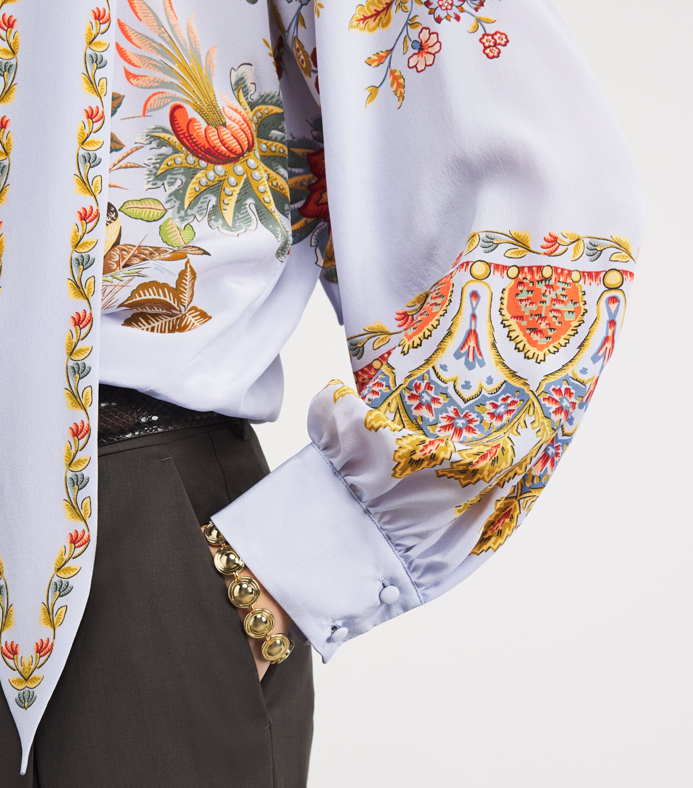 Silk Printed Blouse X0882 Image 6