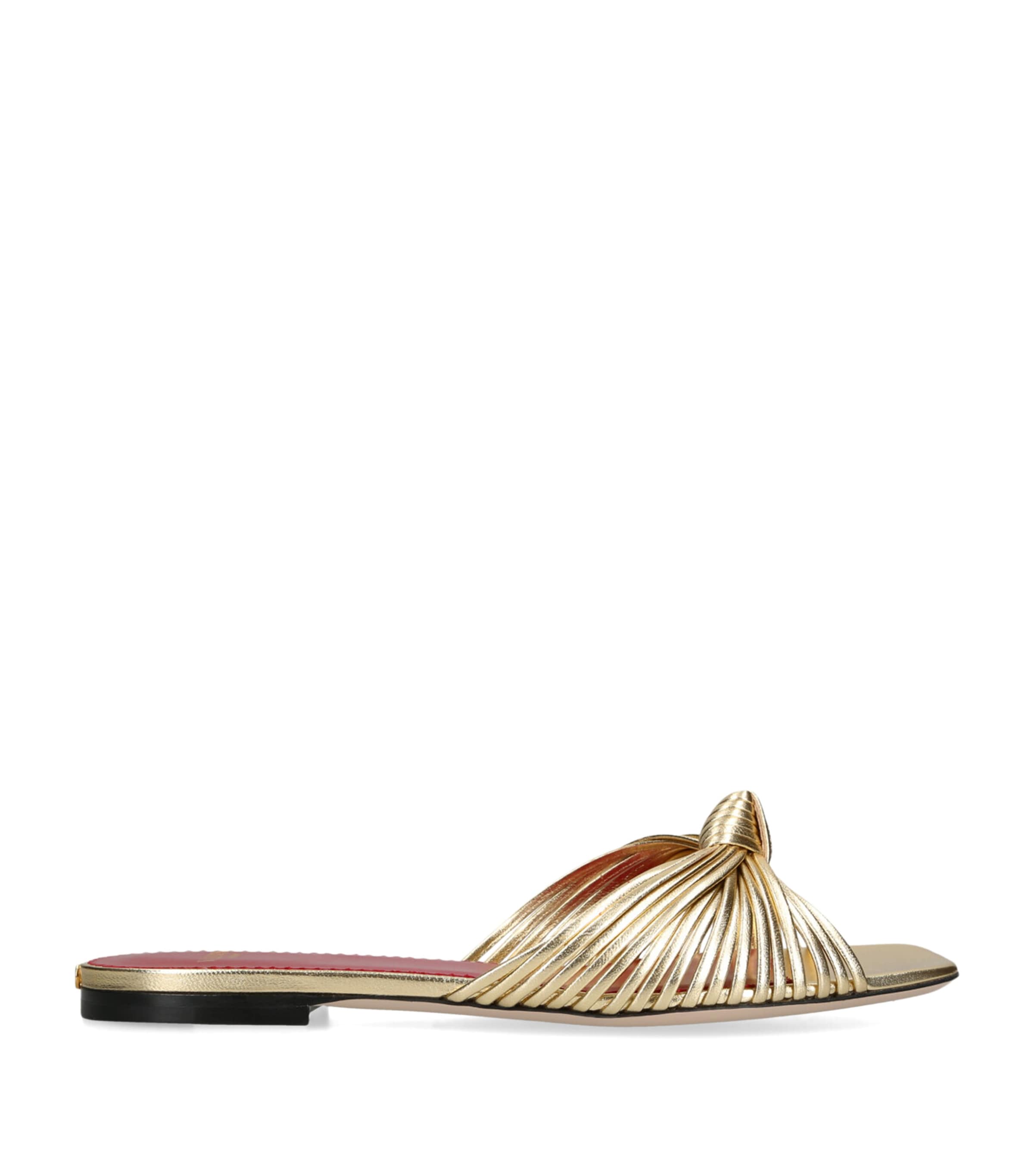 Valentino Garavani Leather Annet Slides Gold Image 1