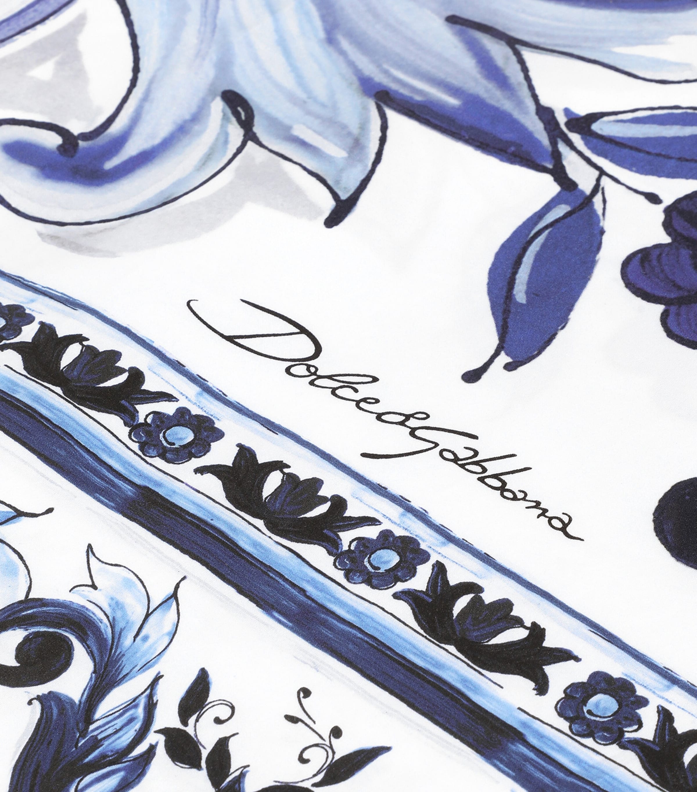 Cotton Majolica King Duvet Cover (260cm x 220cm) UB011-MAIOLICA BLU M Image 3