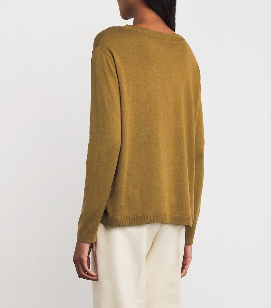 Silk-Cotton Arca Sweater OLIVE GREEN Image 4