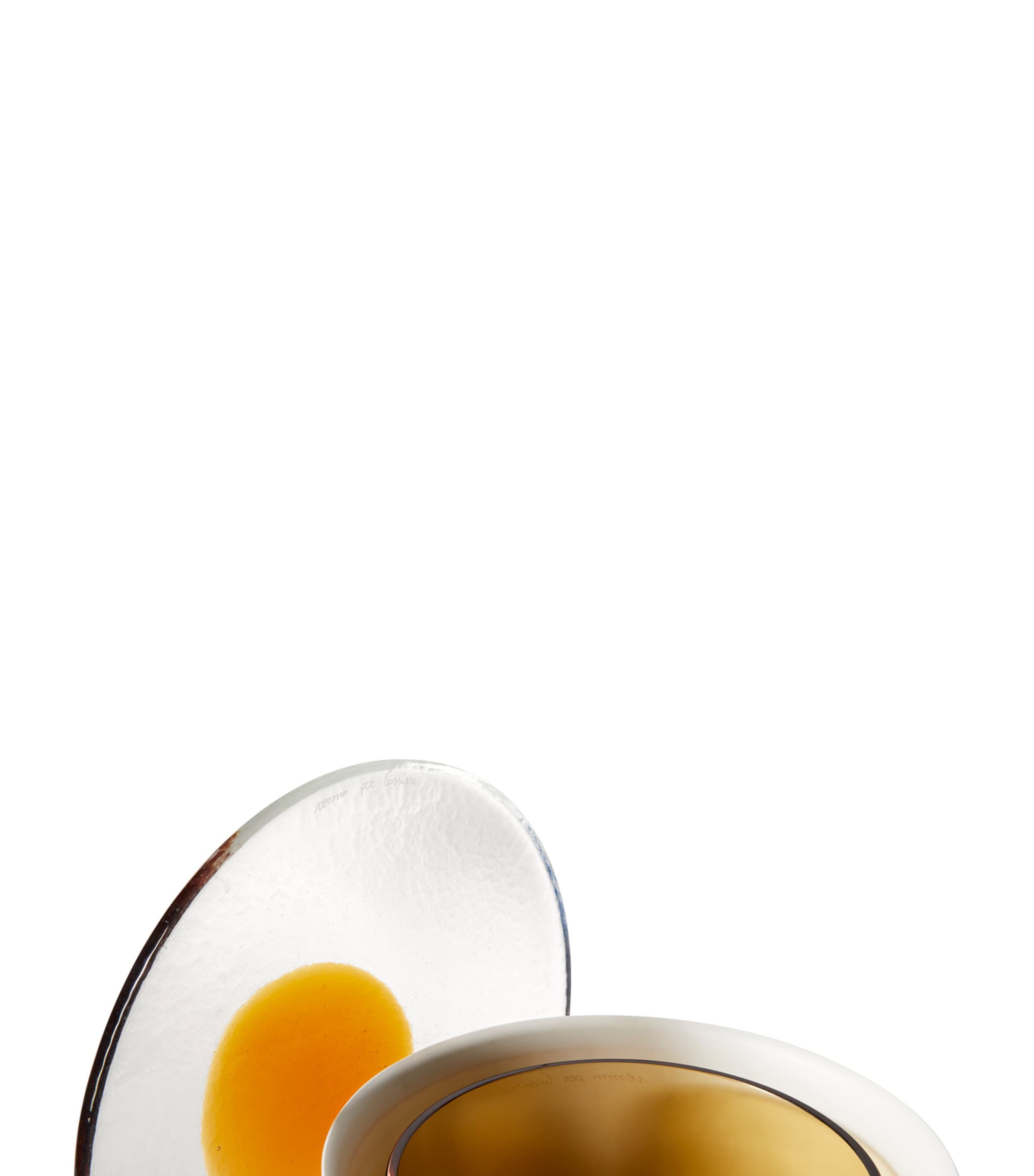 x Venini Medium Glass Colourdisc Vase (28cm) IVORY Image 2