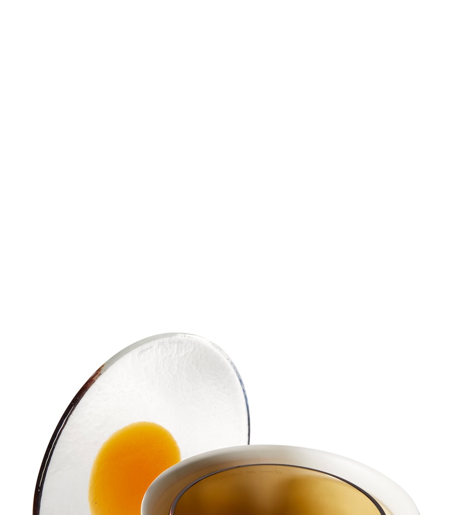 x Venini Medium Glass Colourdisc Vase (28cm) IVORY Image 2