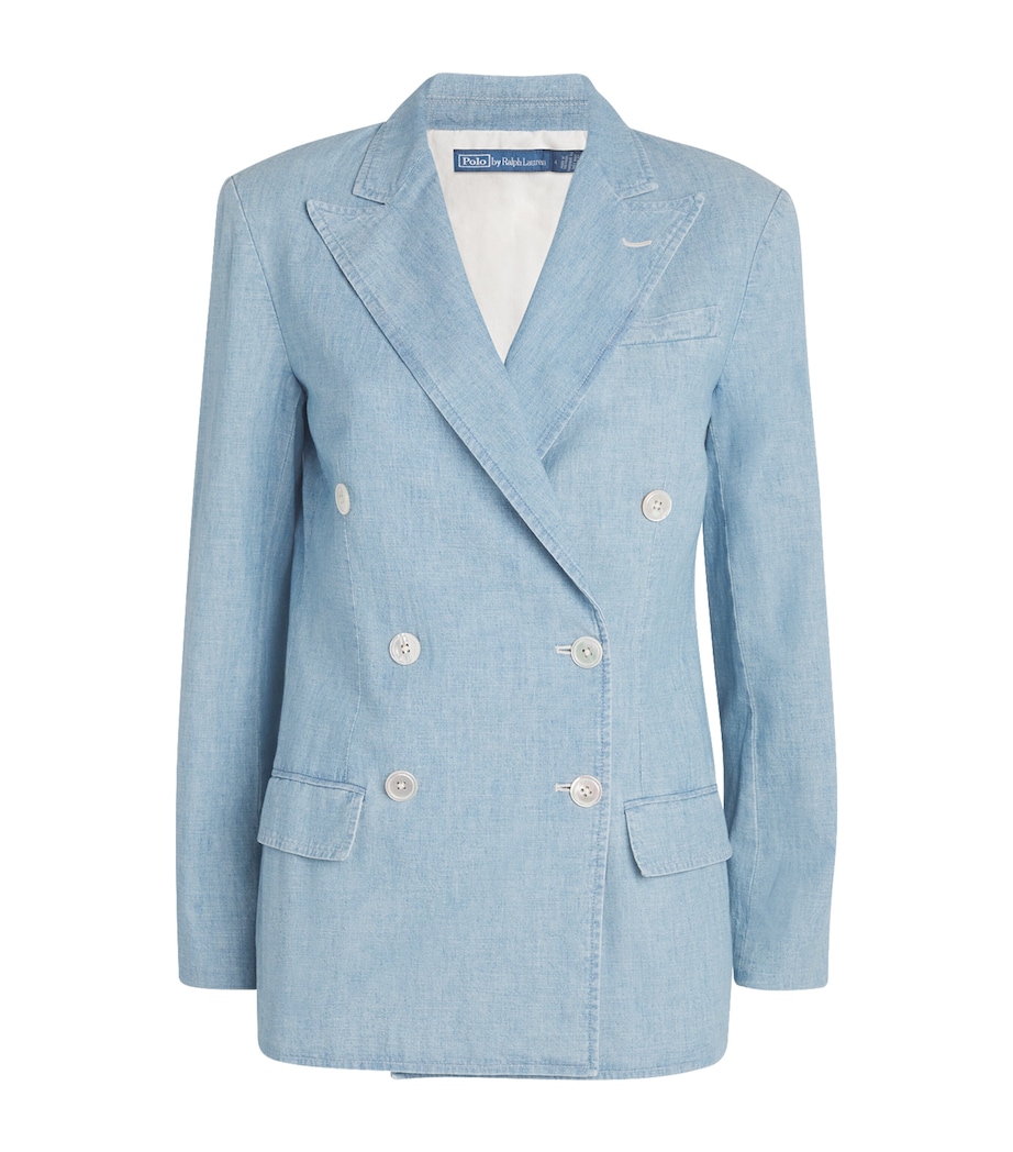 Denim Double-Breasted Blazer CHMBRY BLU Image 1