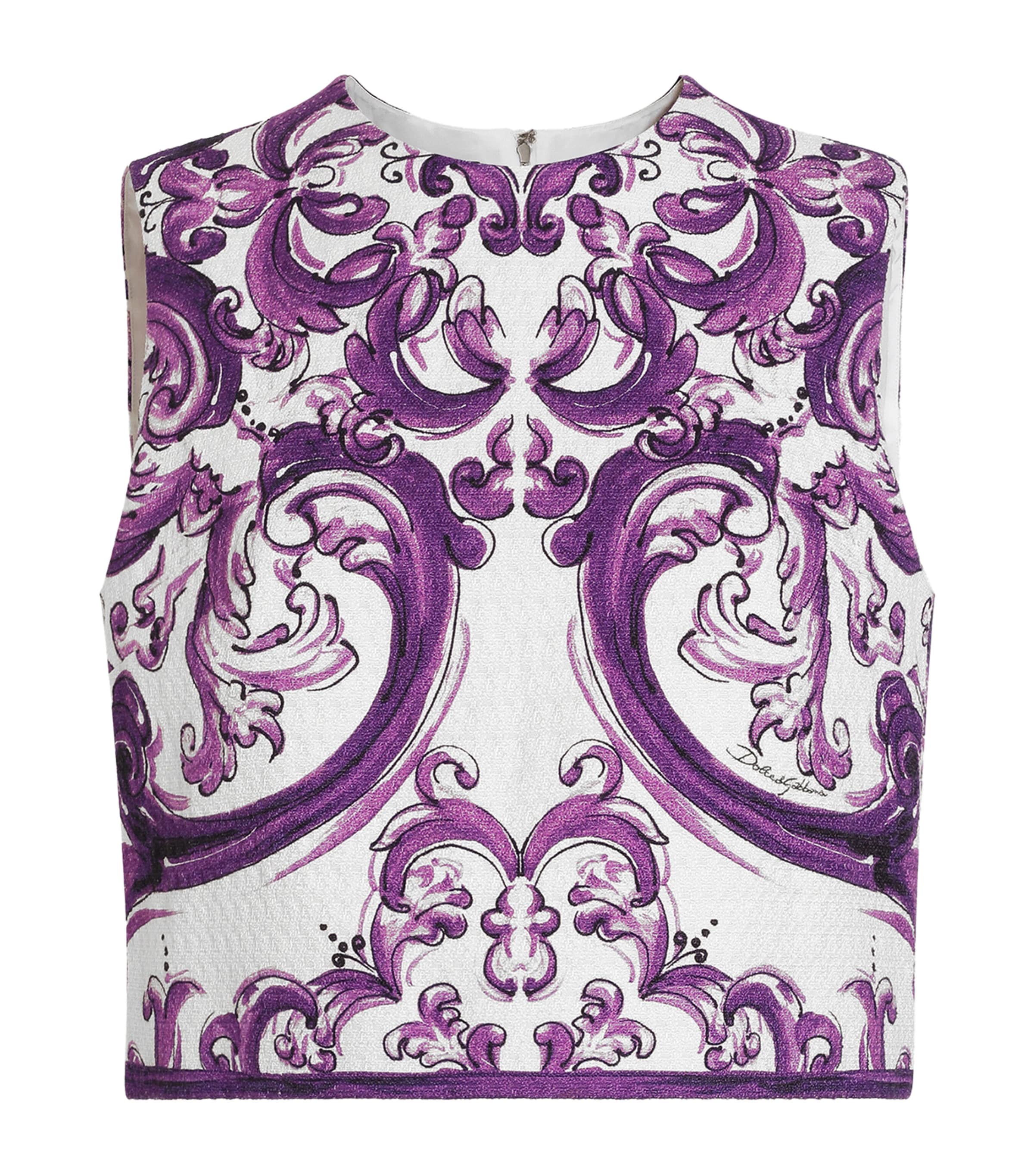 Dolce & Gabbana Majolica Print Top In Purple