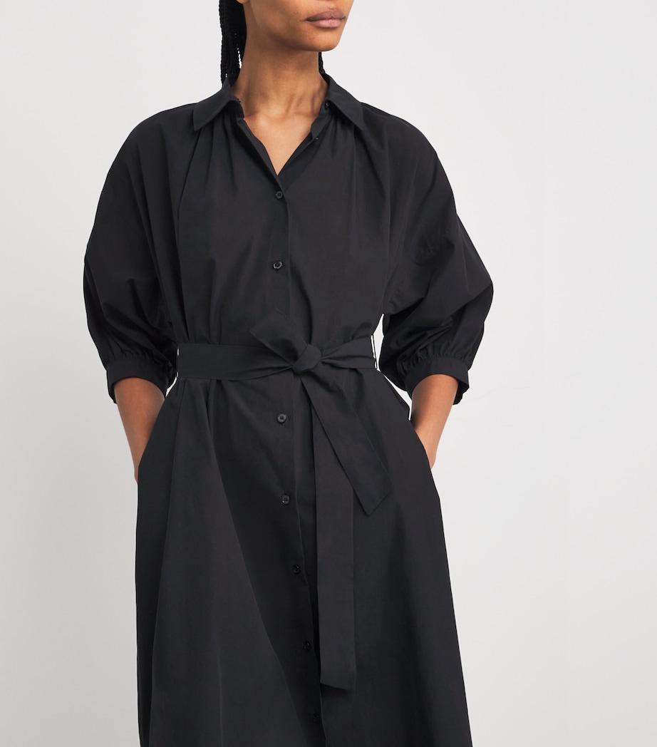 Weekend Max Mara Womens Cotton Midi Shirt Dress Black Image 4