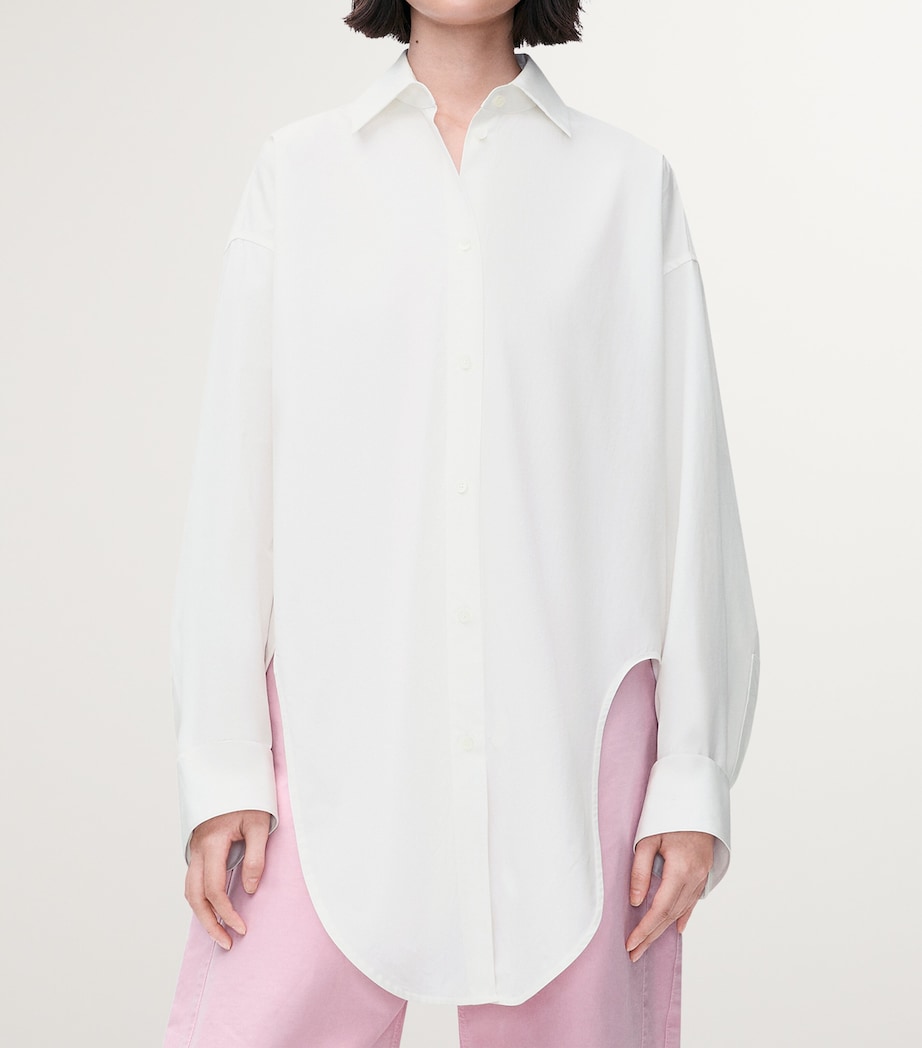 LOEWE Womens Asymmetric Longline Shirt White Image 3