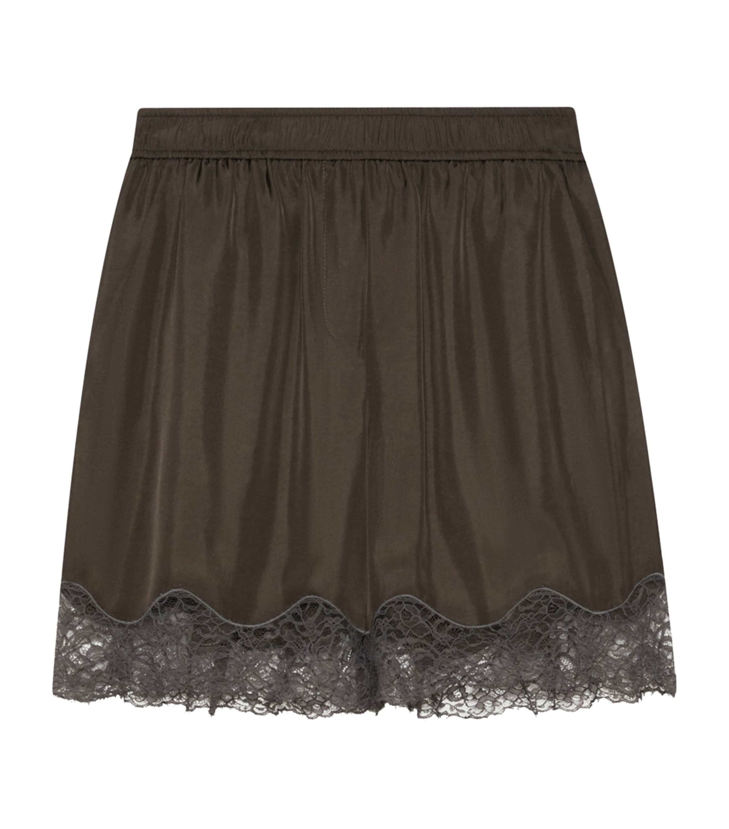 Marella Womens Lace-Trim Shorts Dark Grey Image 1