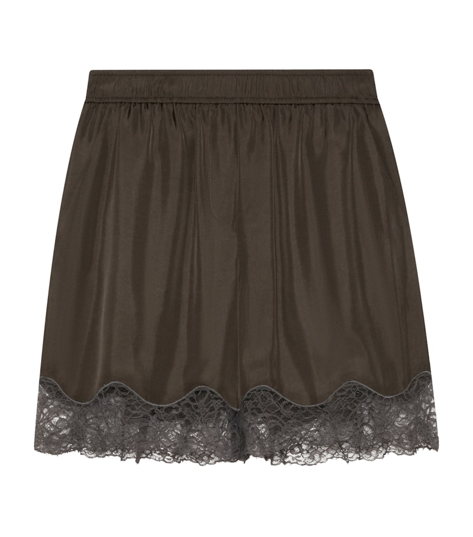 Marella Womens Lace-Trim Shorts Dark Grey Image 1