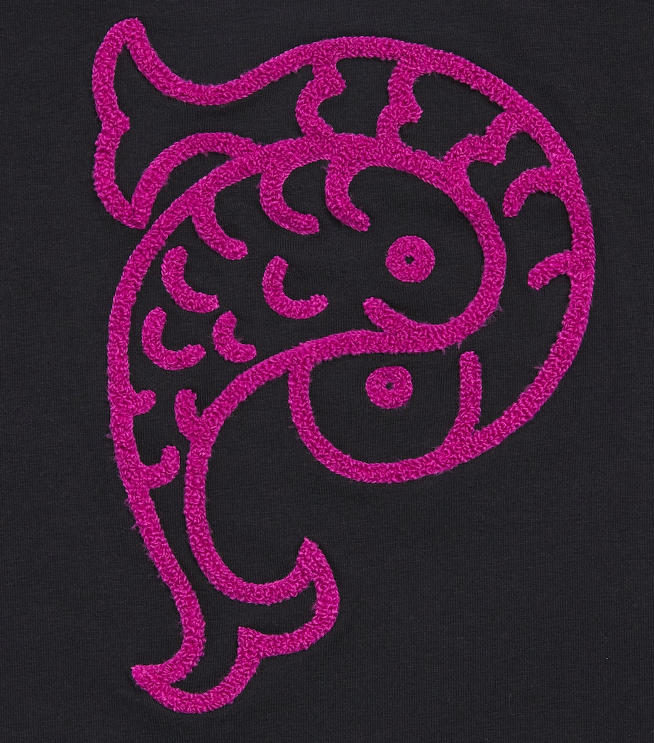 PUCCI Junior Textured Logo T-Shirt (4-14 Years) Black/fuchsia Image 3