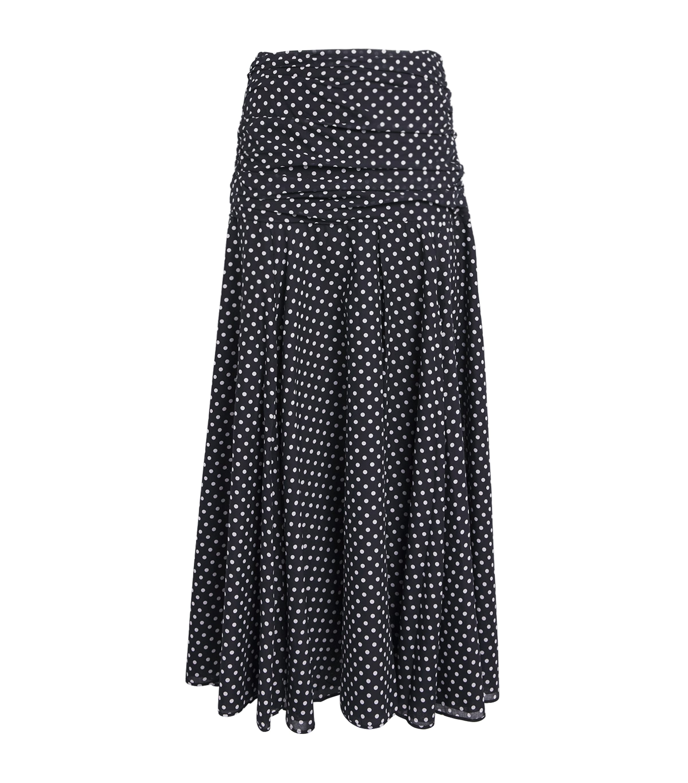 Charo Ruiz Ibiza Polka Dot Senda Maxi Skirt In Black