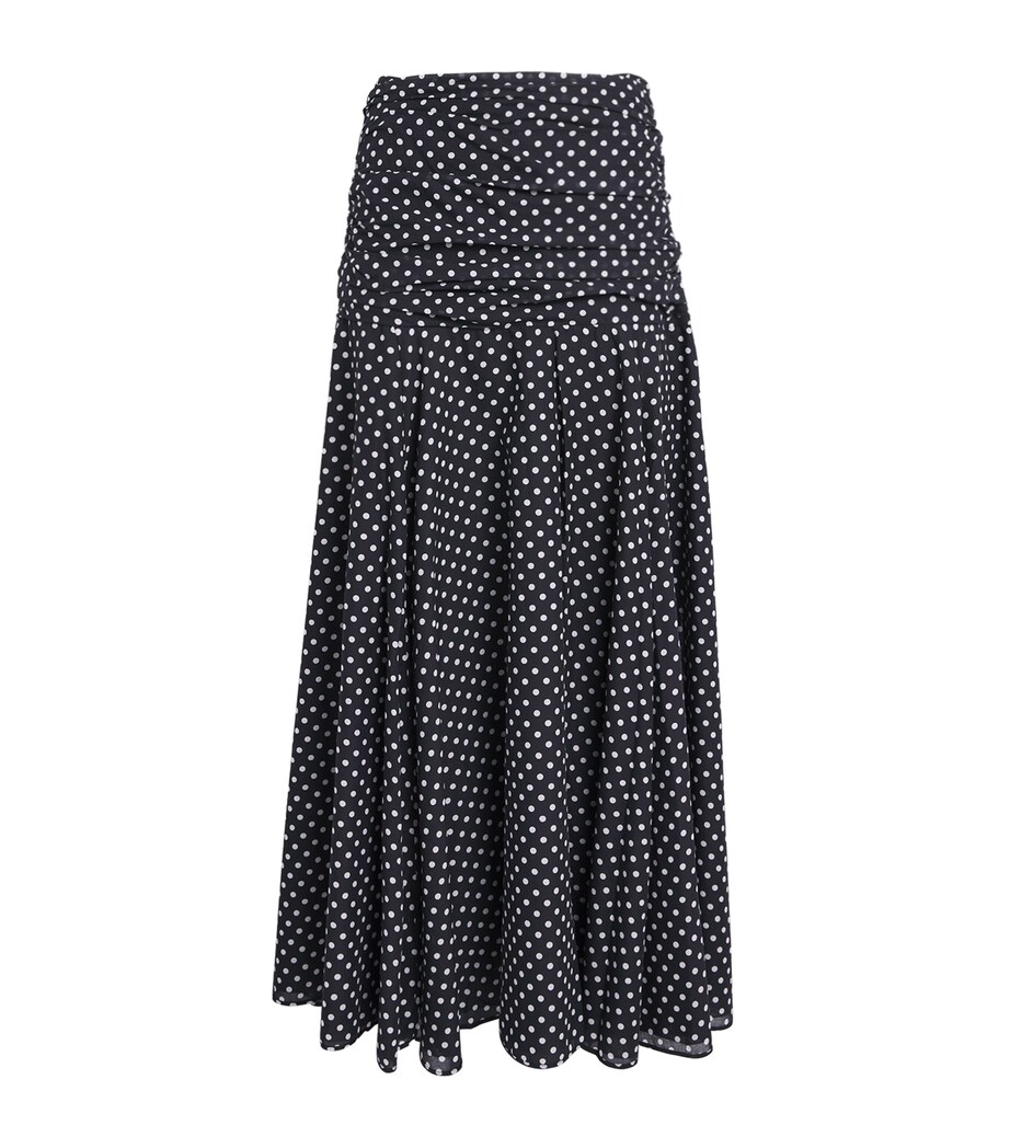 Charo Ruiz Ibiza Womens Polka Dot Senda Maxi Skirt Black Dots Image 1