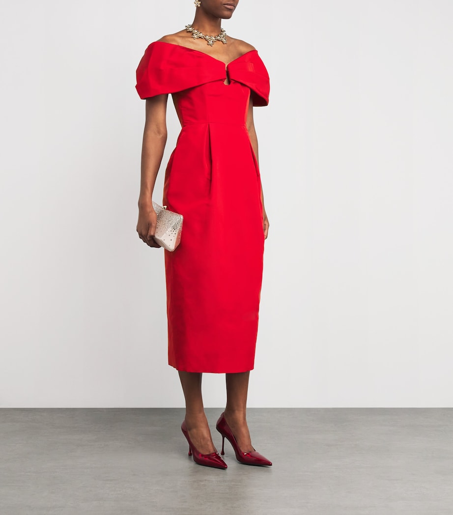 Off-Shoulder Column Dress SCARLET 605 Image 2