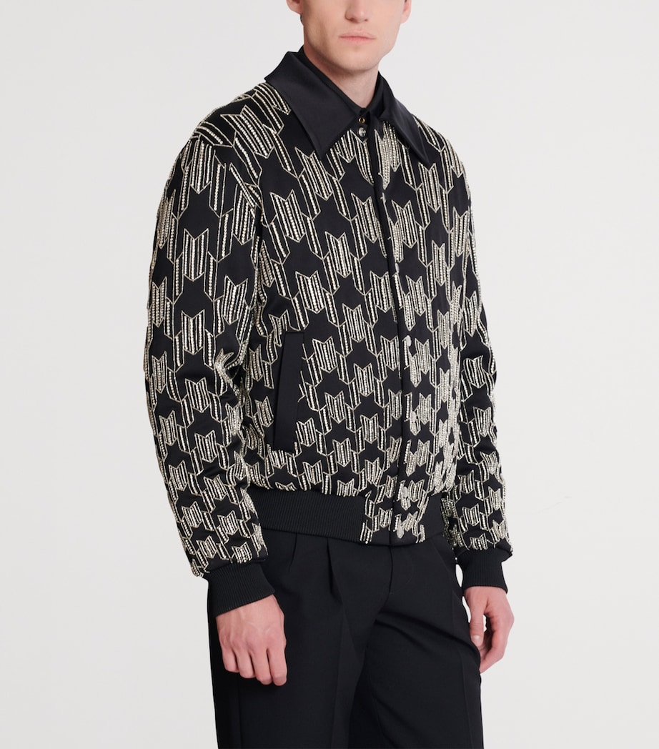 Satin Houndstooth Bomber Jacket EAW NOIR/CRISTAL Image 5
