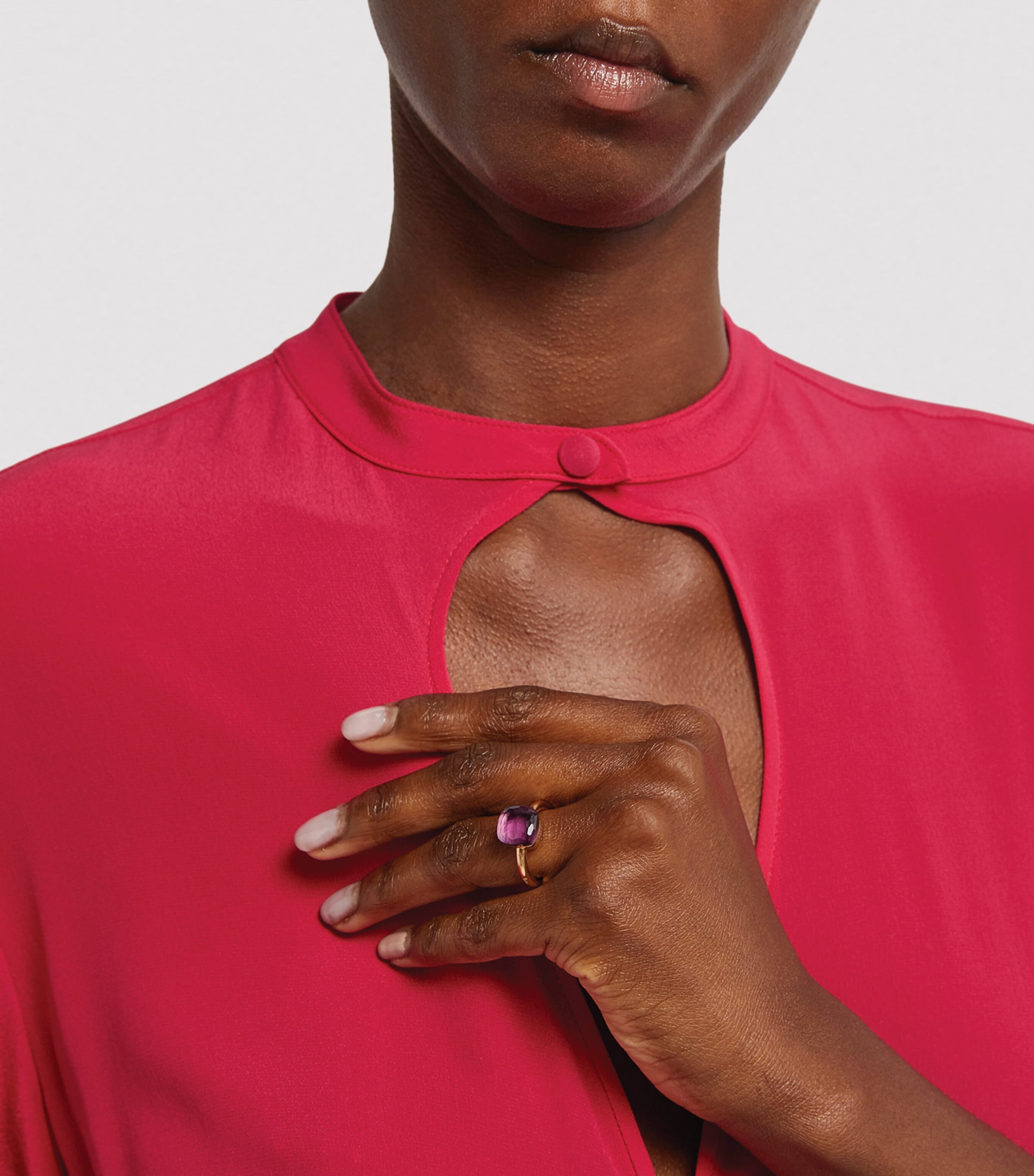 Mixed Gold and Amethyst Nudo Classic Ring 000OI Image 5